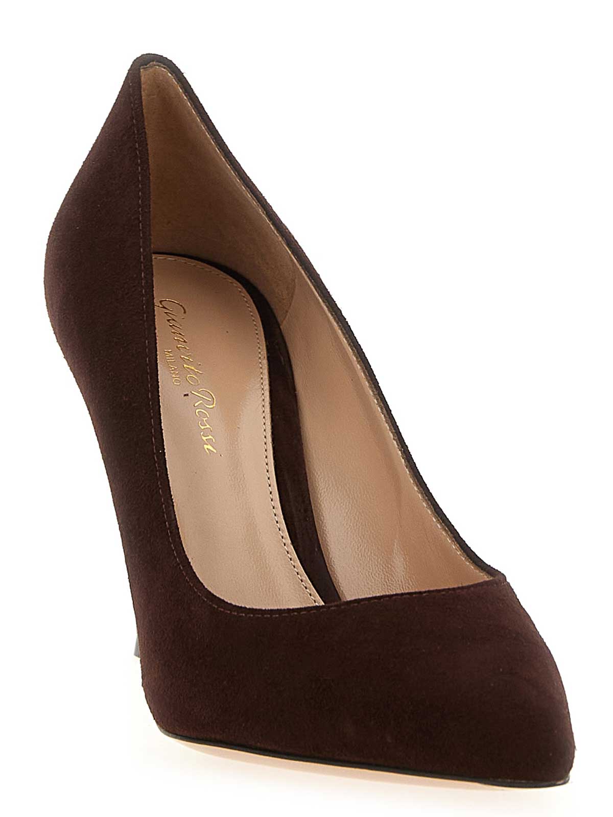 Gianvito Rossi Gianvito 85 Black Suede Pump In Brown