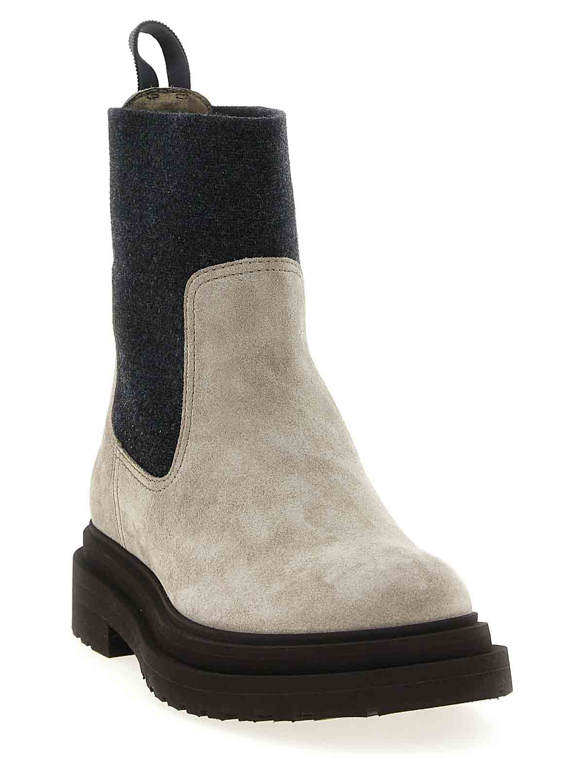 Brunello Cucinelli Women Precious Loop Detail Ankle Boots In Sand