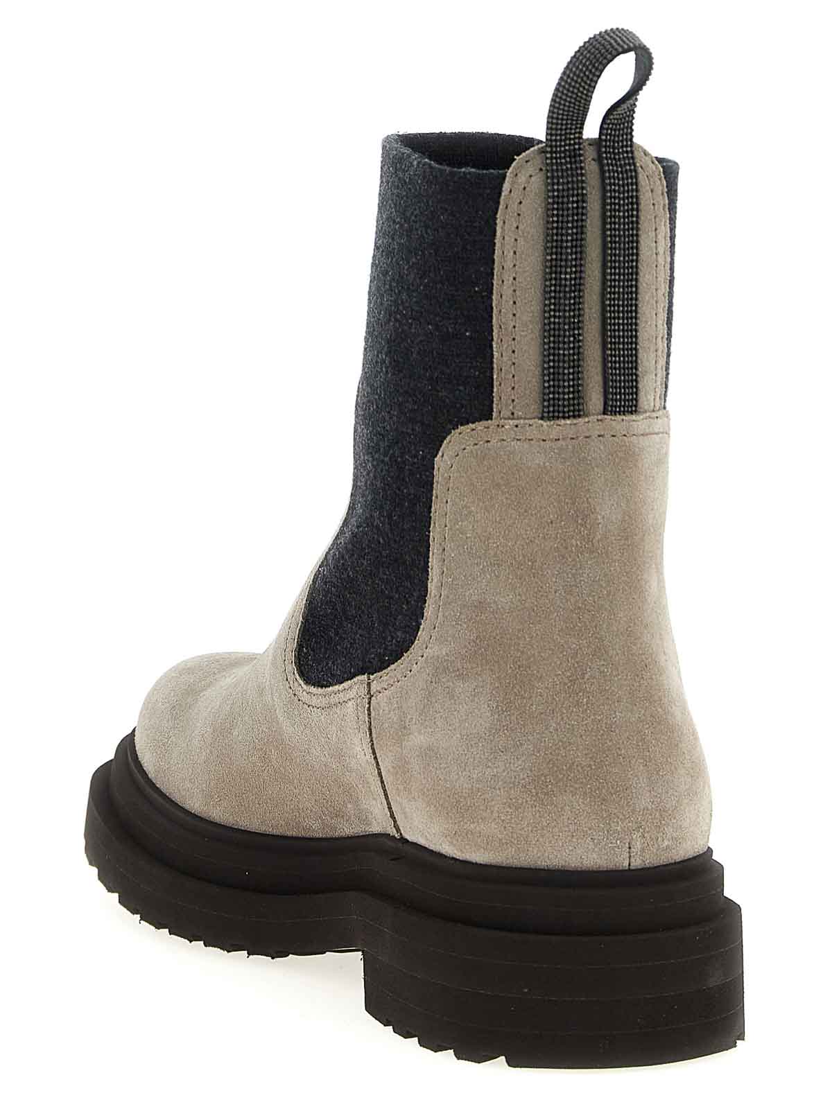 Brunello Cucinelli Women Precious Loop Detail Ankle Boots In Sand
