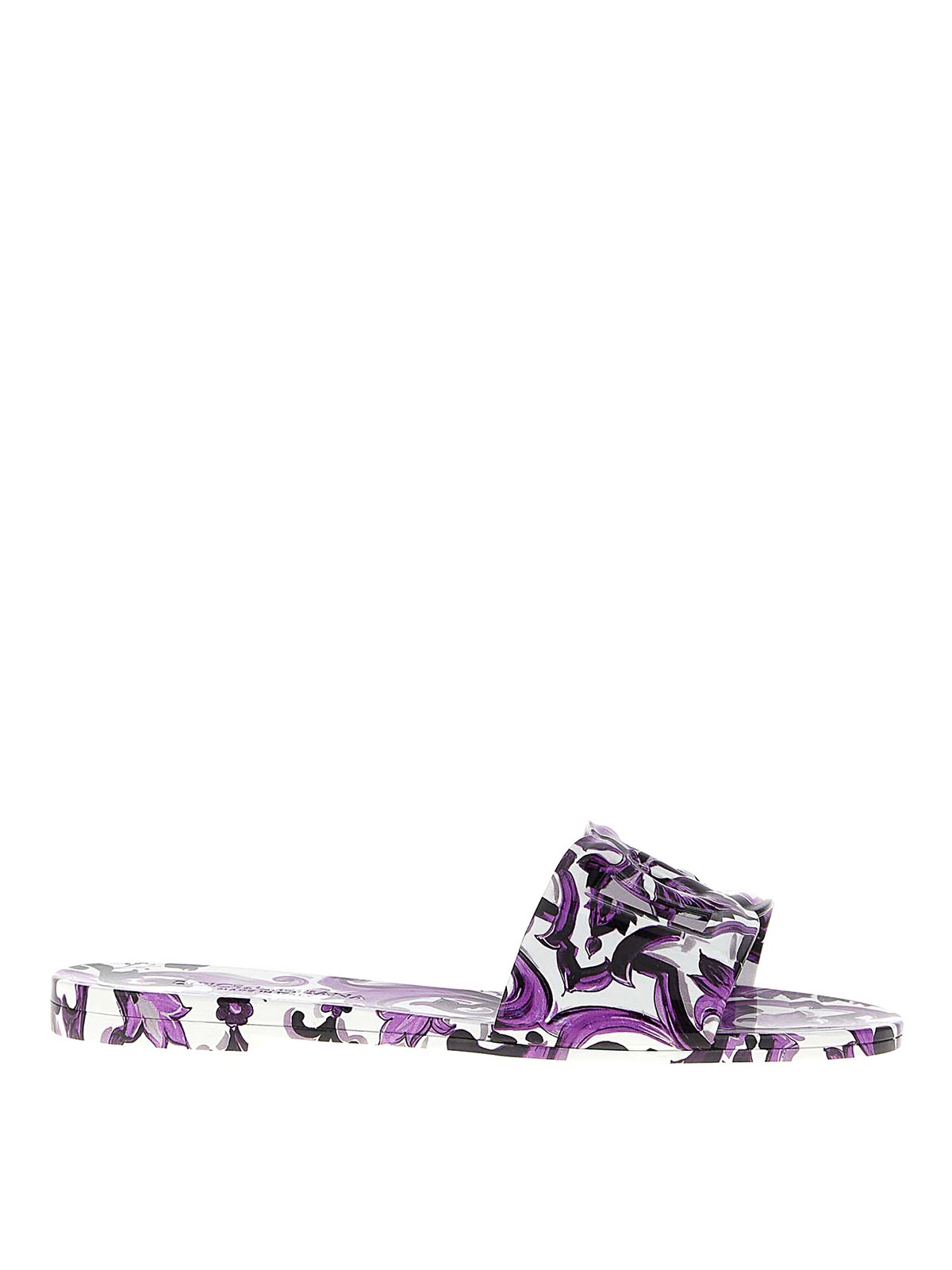 Dolce & Gabbana Beachwear Slides In Purple