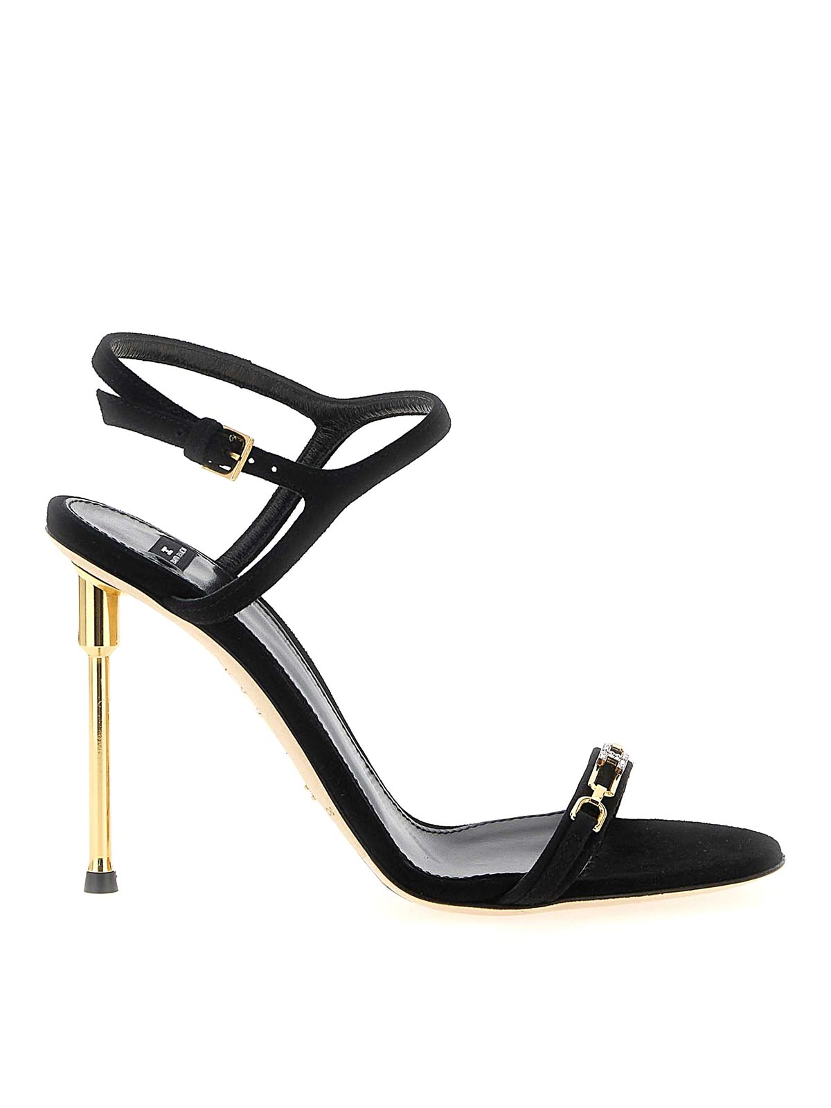 Elisabetta Franchi 110mm Crystal-embellished Sandals In Black