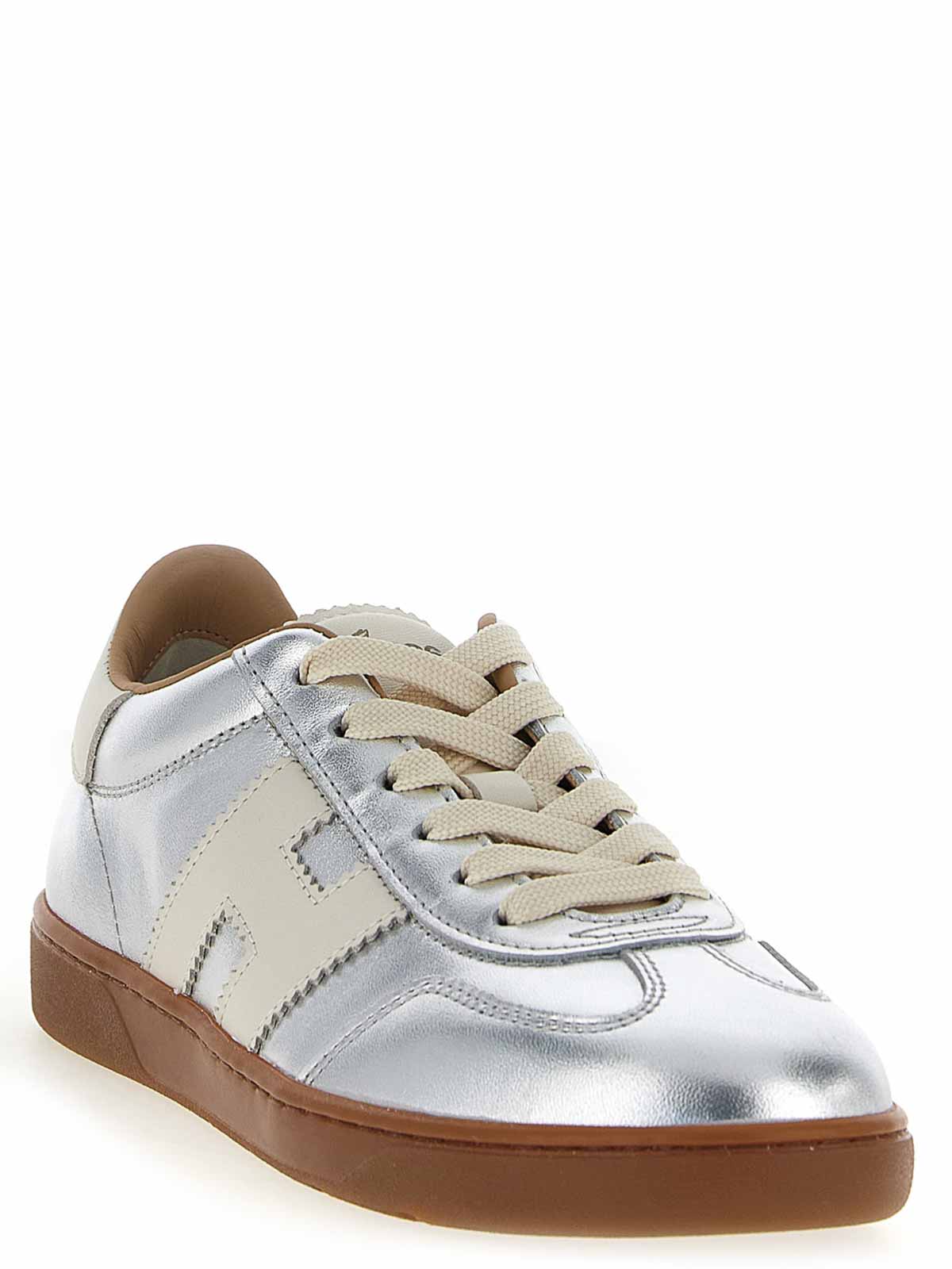 Hogan Chic Metallic Low-top Rubber Sole Sneakers In Black
