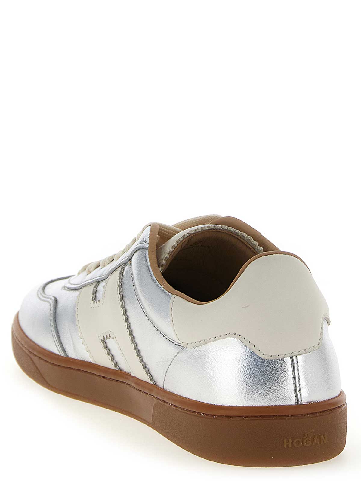 Hogan Chic Metallic Low-top Rubber Sole Sneakers In Black