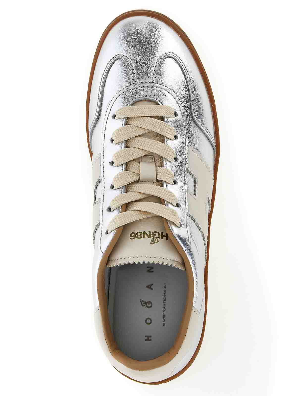 Hogan Chic Metallic Low-top Rubber Sole Sneakers In Black