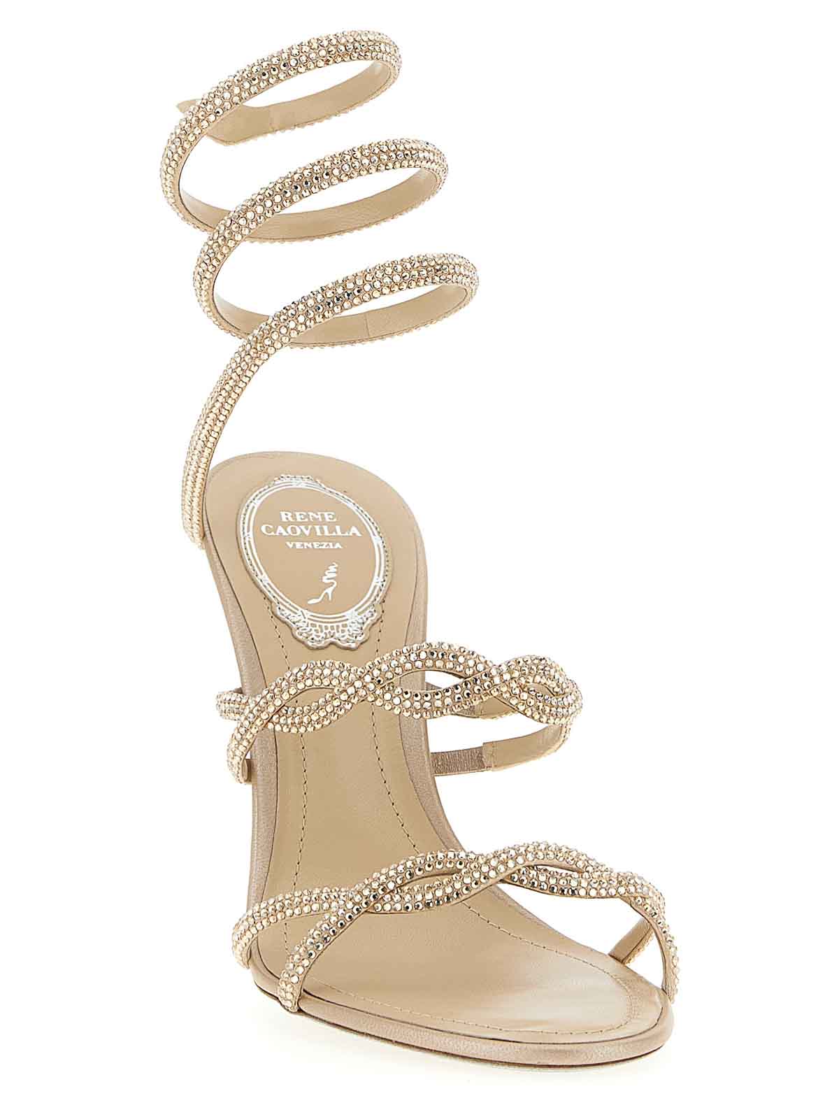 René Caovilla Flat Sandals Rene Caovilla Woman Color Beige In Neutral