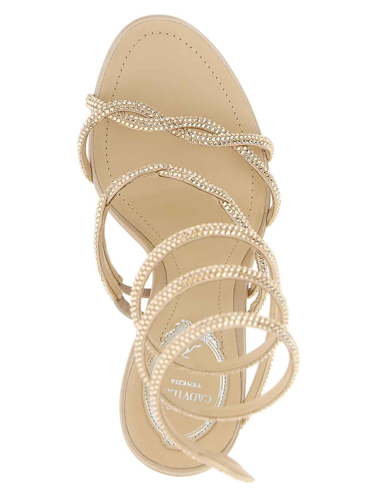 René Caovilla Flat Sandals Rene Caovilla Woman Color Beige In Neutral