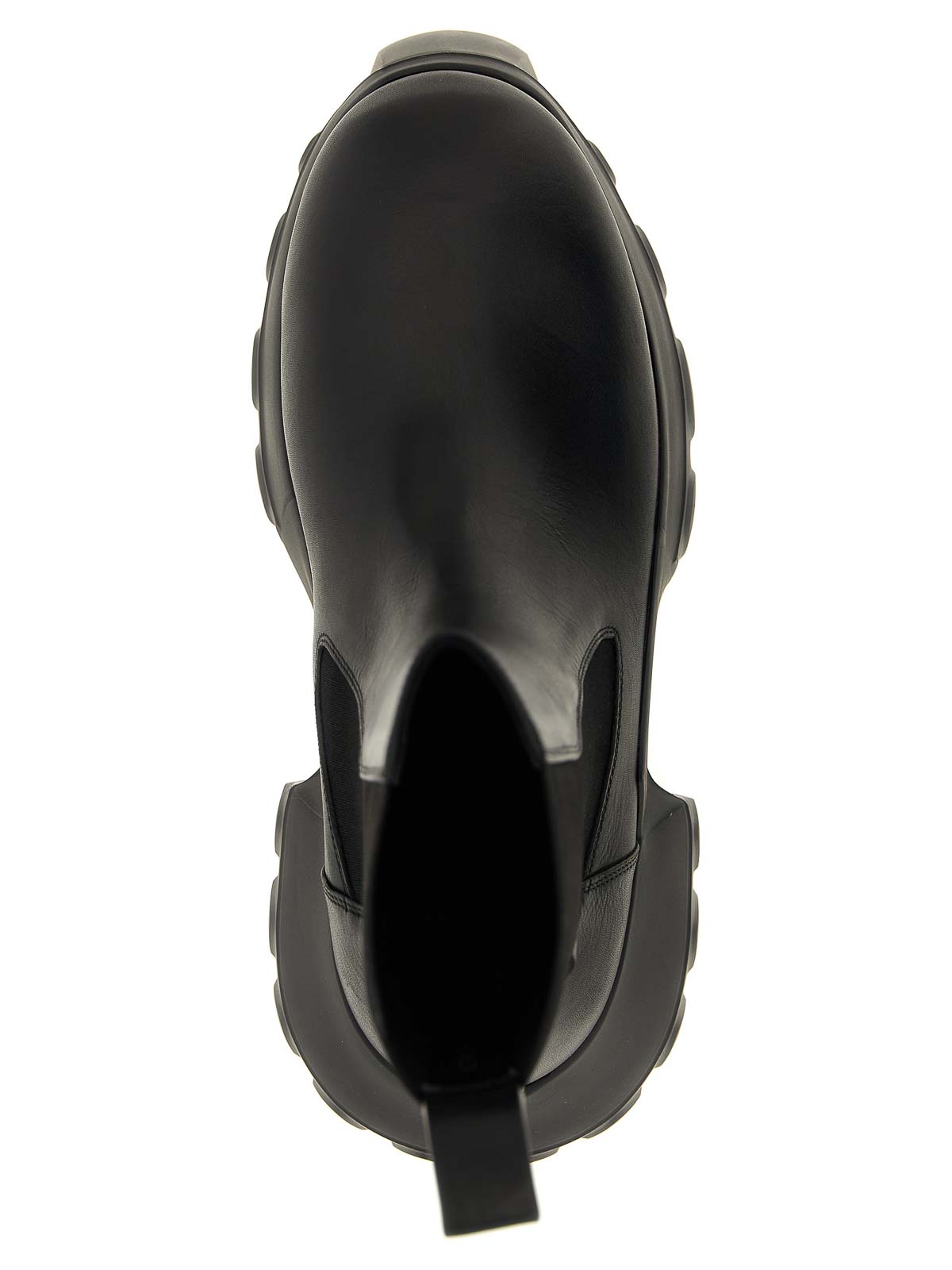 Rick Owens Beatle Mega Tractor Black Calf Leather Boots In Black