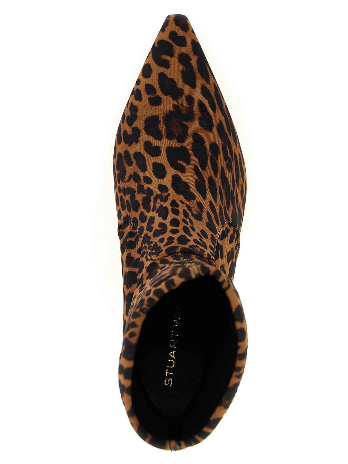 Stuart Weitzman Naomi Leopard-print Scuba Ankle Boots In Animal Print