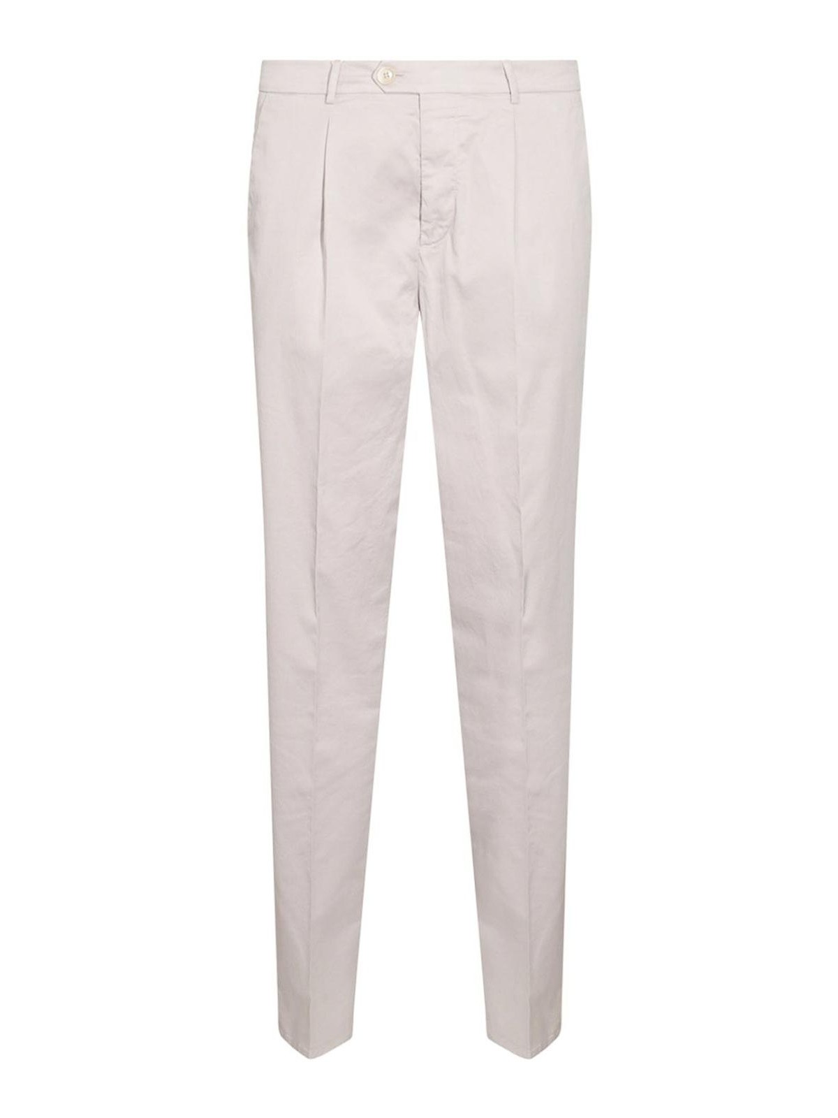 Brunello Cucinelli Men Corduroy Trousers In White