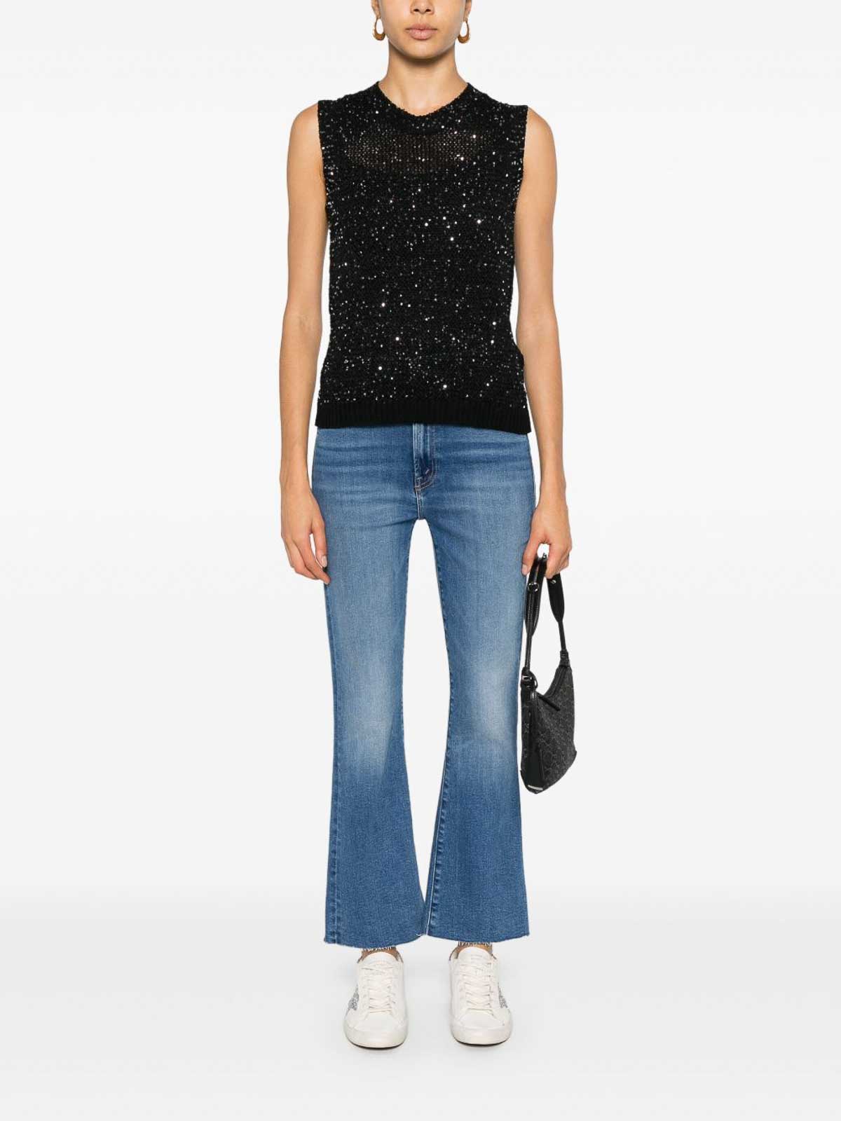 Golden Goose Knitted Vest With Sequins Embell In Black