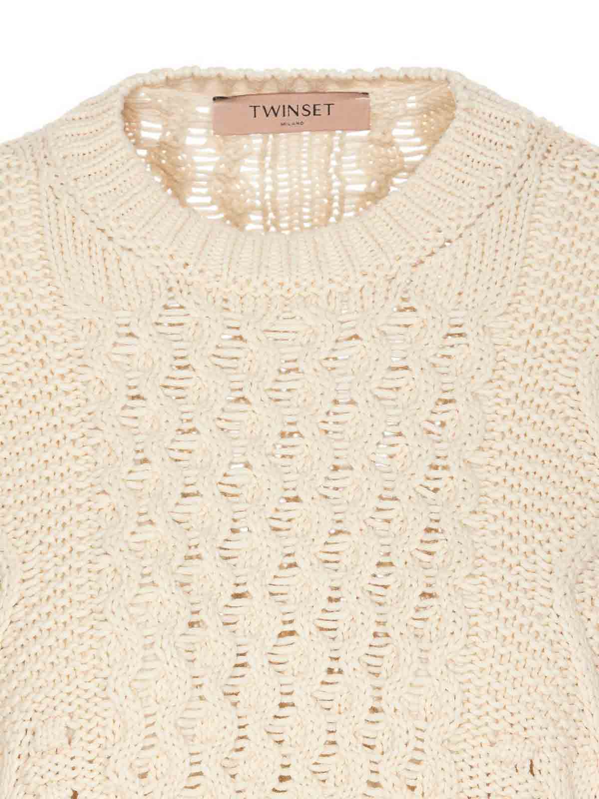 Twinset Twin-set Cozy And Stylish Knitted Sweater In Neutral