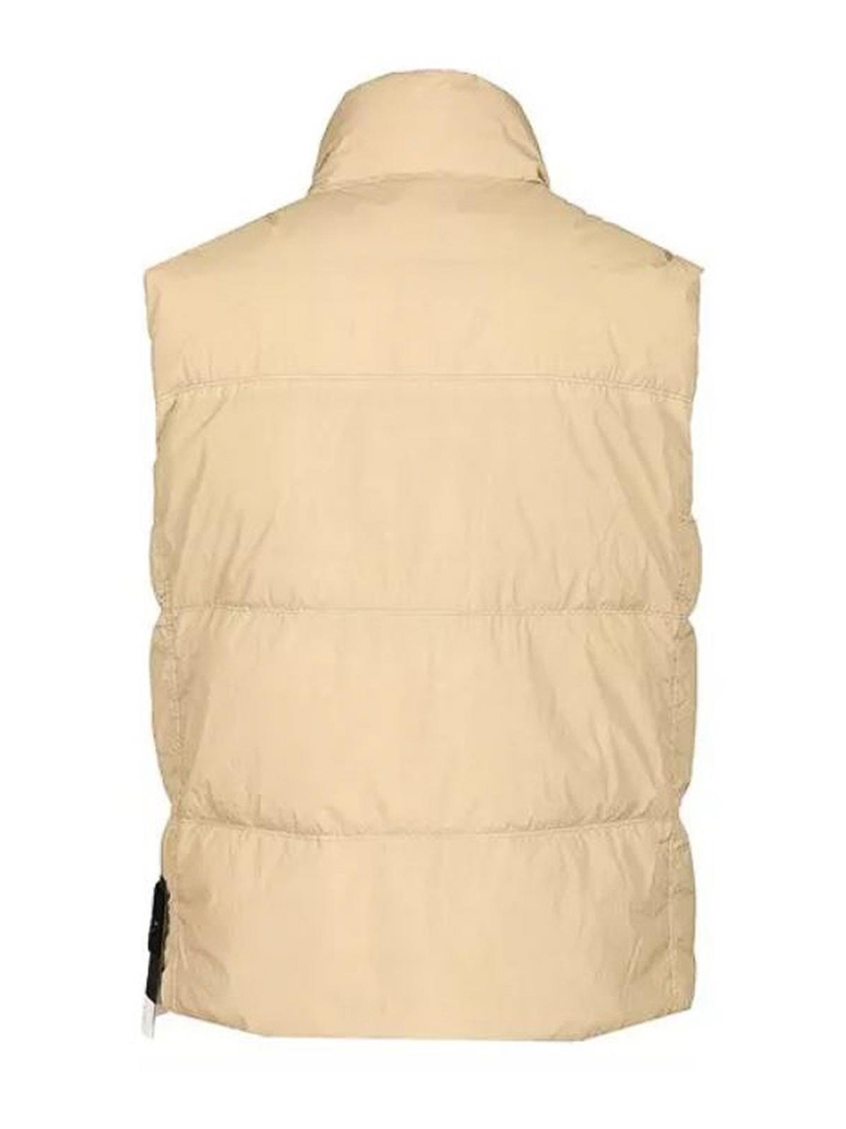 Stone Island Down Vest In Lightweight Nylon Reps Jackets Beige In Neutral