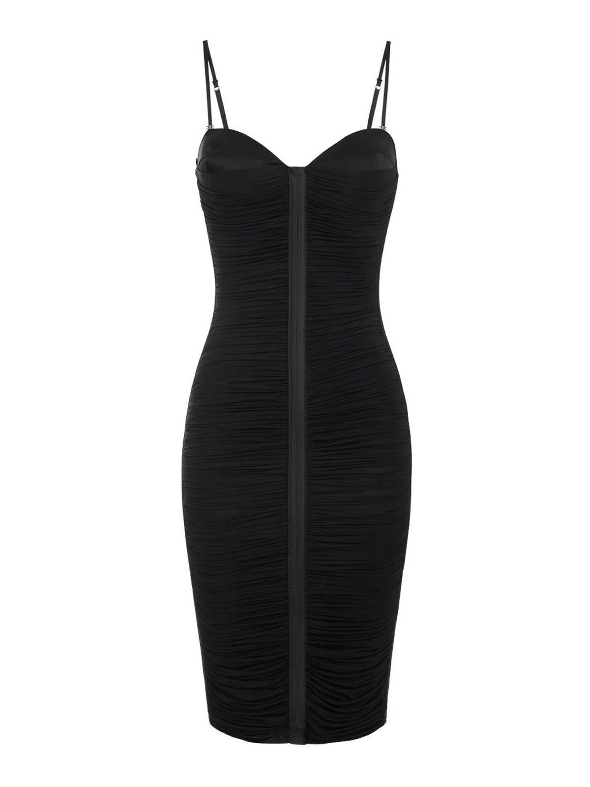 Elisabetta Franchi Fitted Evening Dress With Ruched Detailing In Black