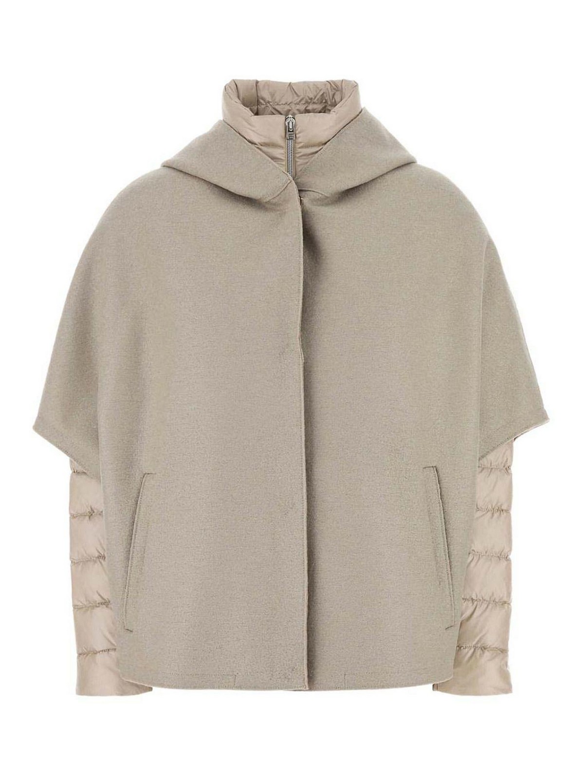 Herno Women's Beige Nylon Down Jacket In Brown