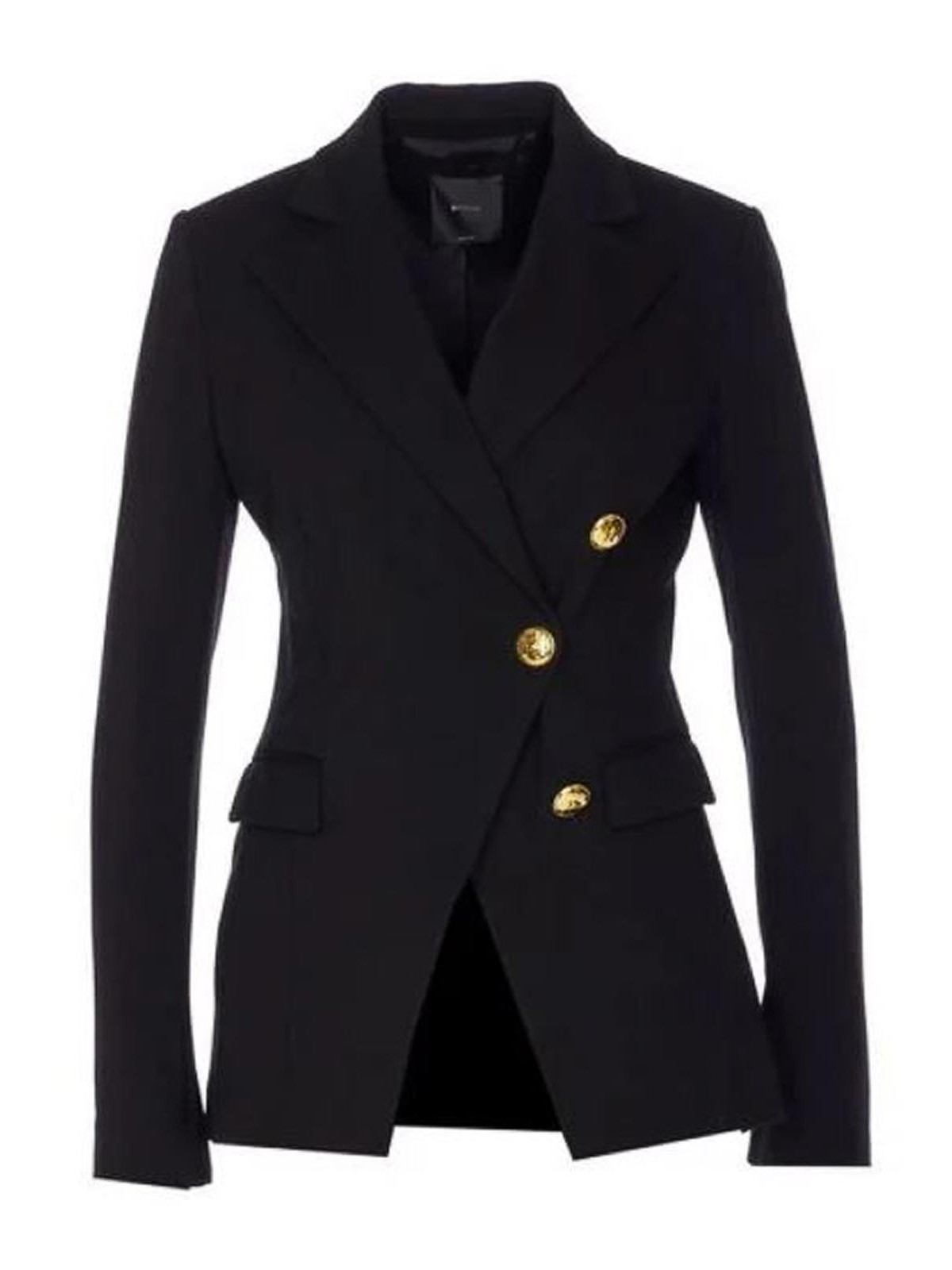 Pinko Structured Blazer With Long Sleeves And Notched Lapels In Black