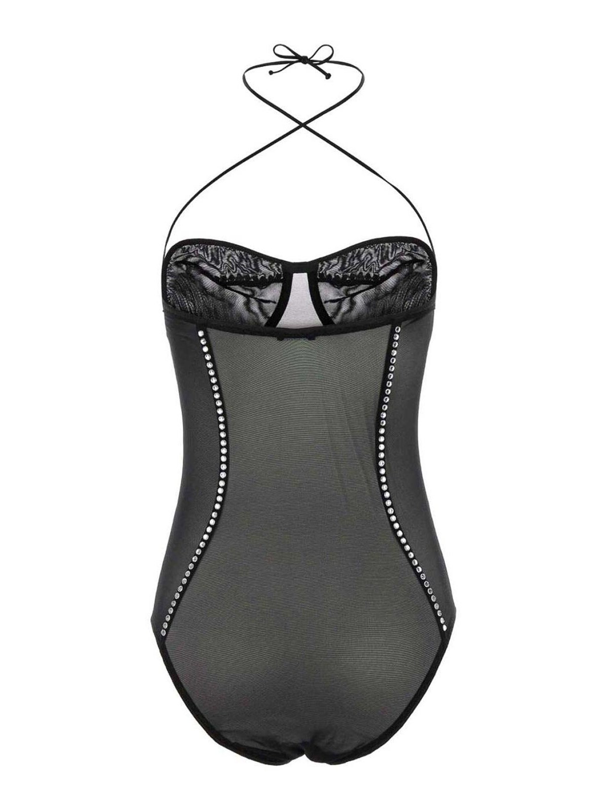 Oseree Gem-embellished Bodysuit In Black