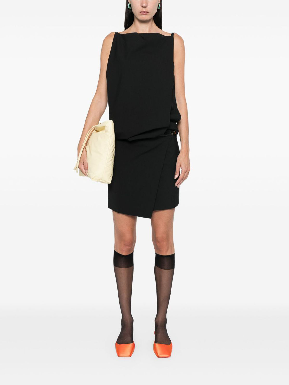 Philosophy Di Lorenzo Serafini Crepe Belted Wrap Dress In Black