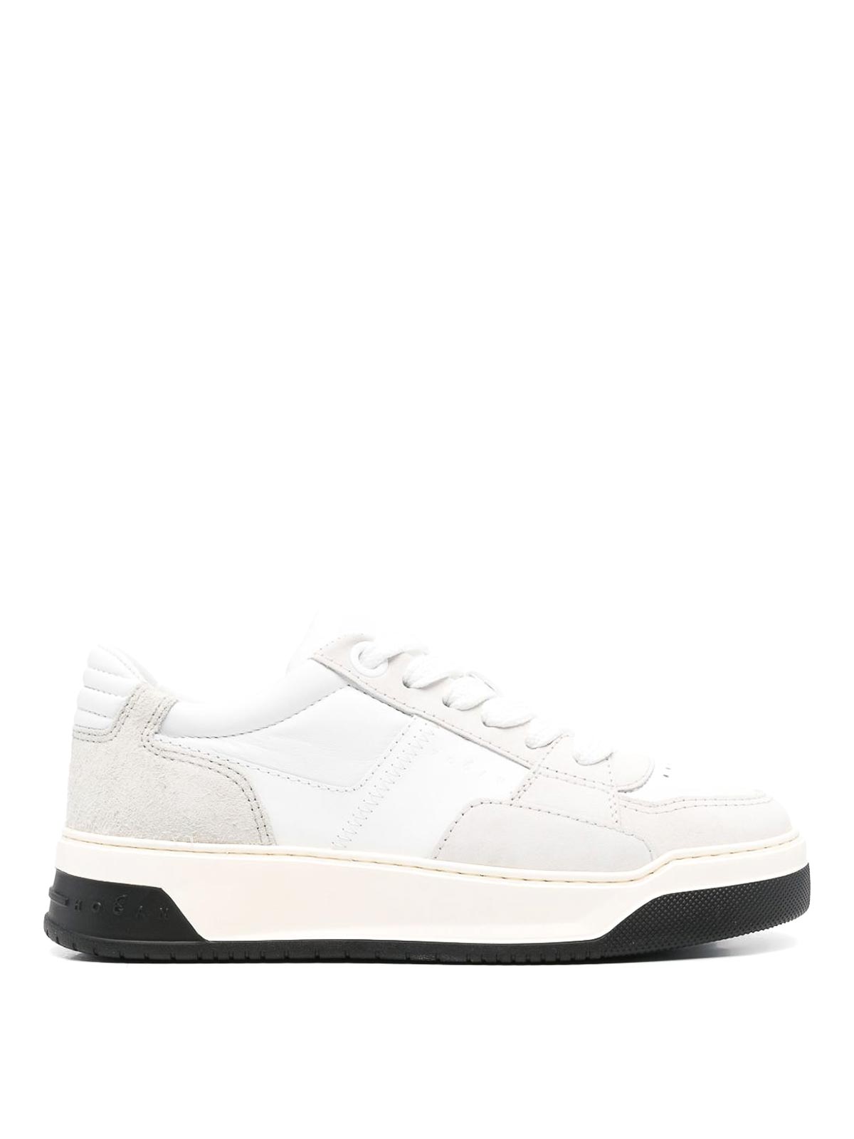 Hogan Chamallow Suede And Nappa Two-tone Sneakers In Black