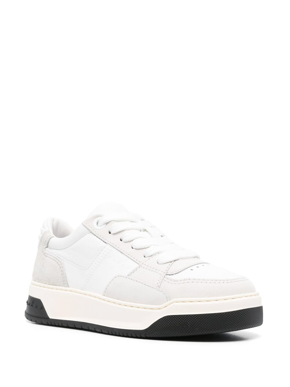 Hogan Chamallow Suede And Nappa Two-tone Sneakers In Black