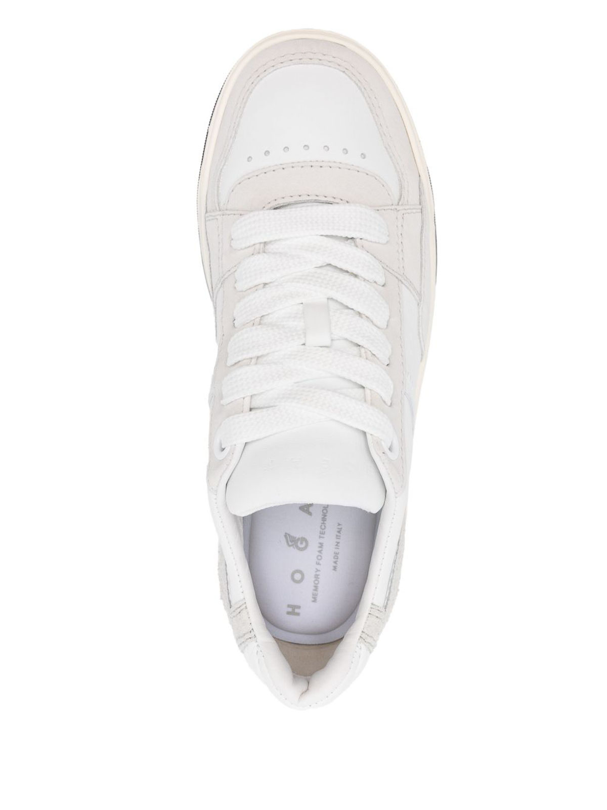 Hogan Chamallow Suede And Nappa Two-tone Sneakers In Black