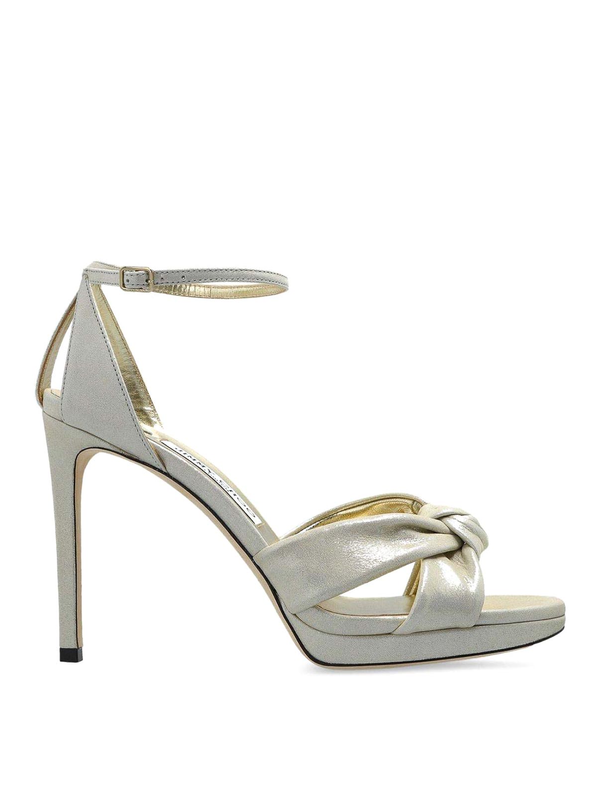 Jimmy Choo Rosie 100 Shimmering Suede Sandals In Gold