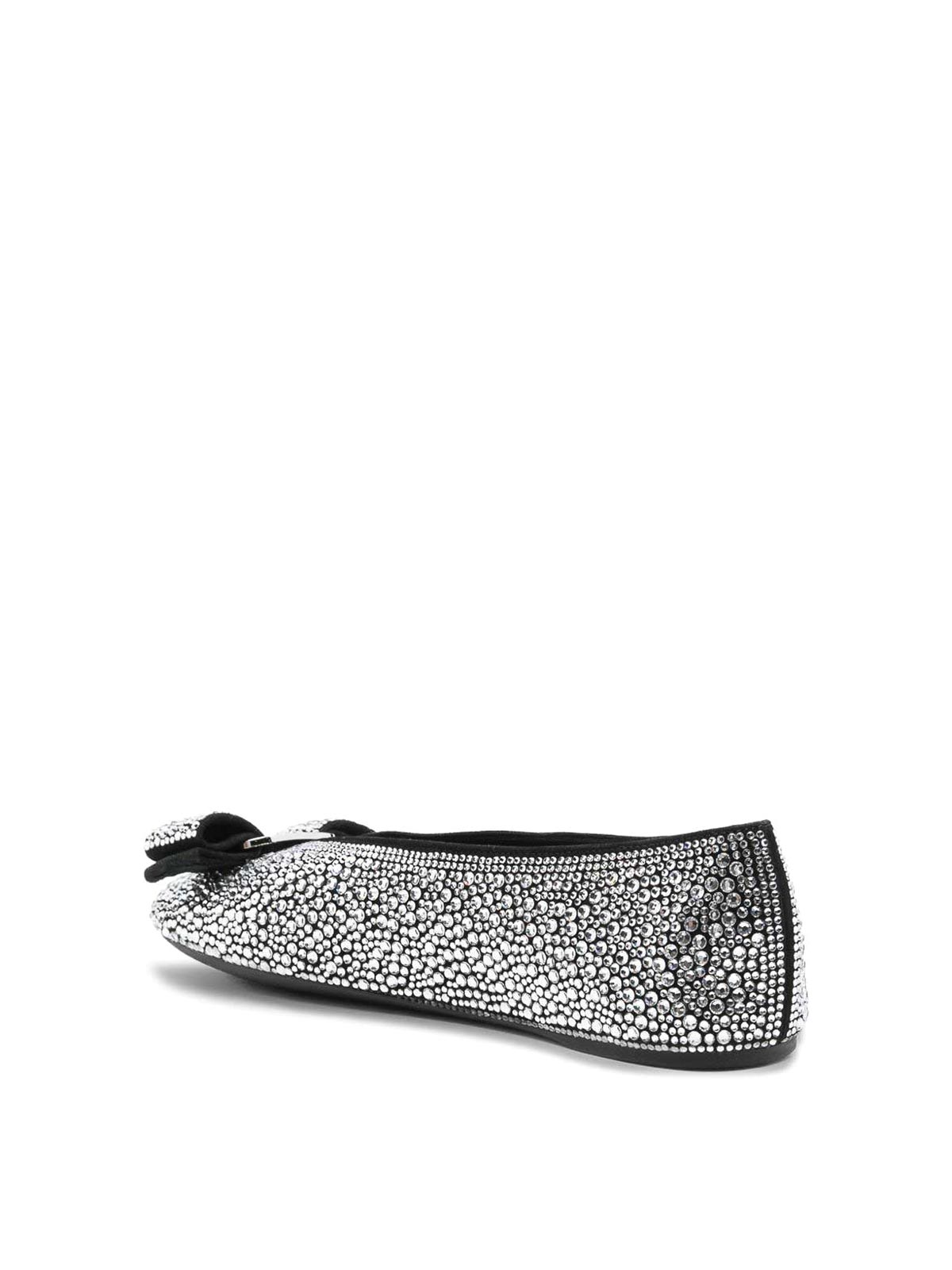 Ferragamo Ballerina Shoes With Bow And Embellishments In Black
