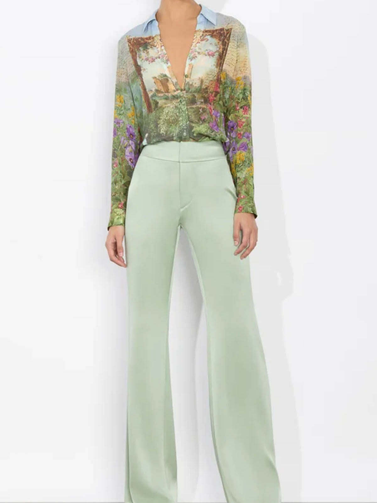 Alice And Olivia Eloise Button Down Blouse In Multi In Multi