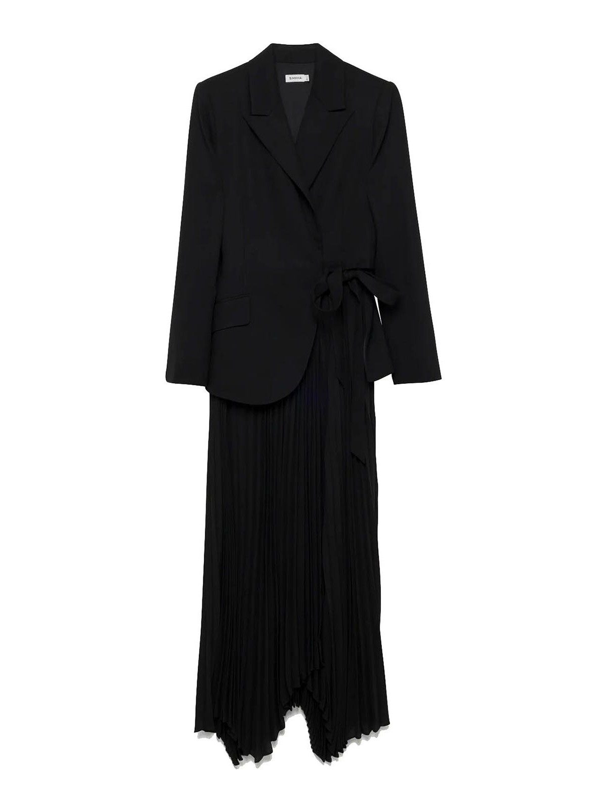 Simkhai Helena Pleated Crepe And Chiffon Midi Dress In Black