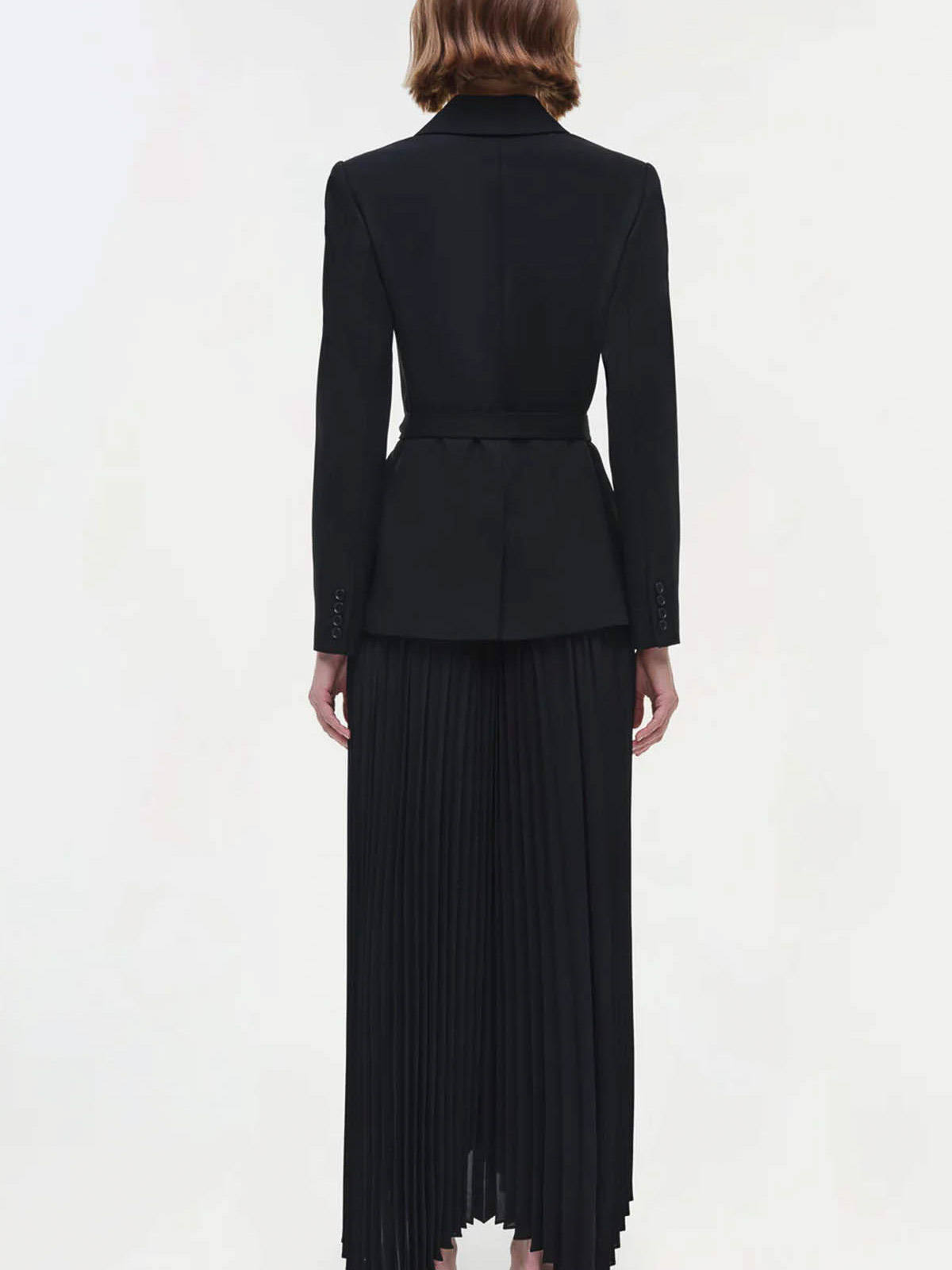 Simkhai Helena Pleated Crepe And Chiffon Midi Dress In Black