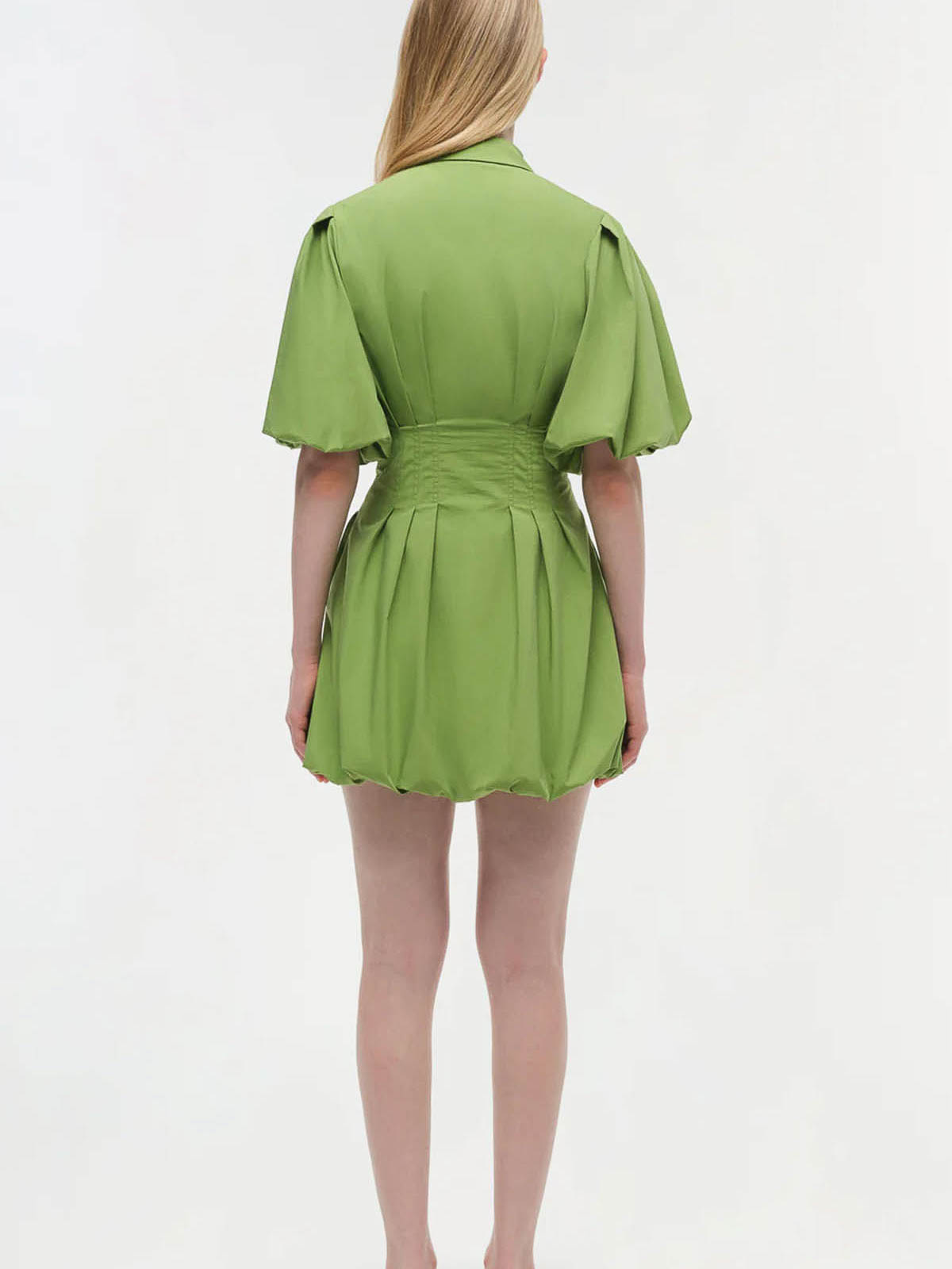 jonathan simkhai green dress // Pleated Mini VSP Consignment Jonathan Simkhai Cameron One Shoulder