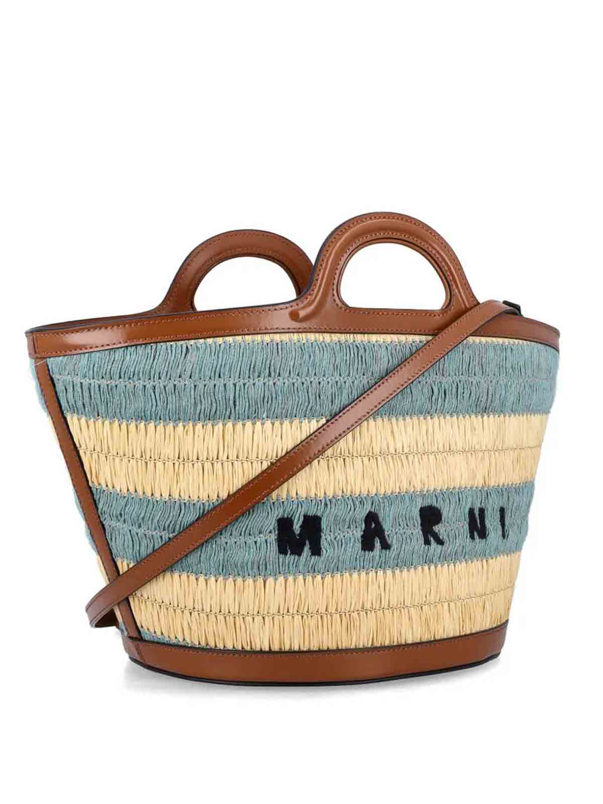 Marni Logo Embroidered Tote Bag In Multi