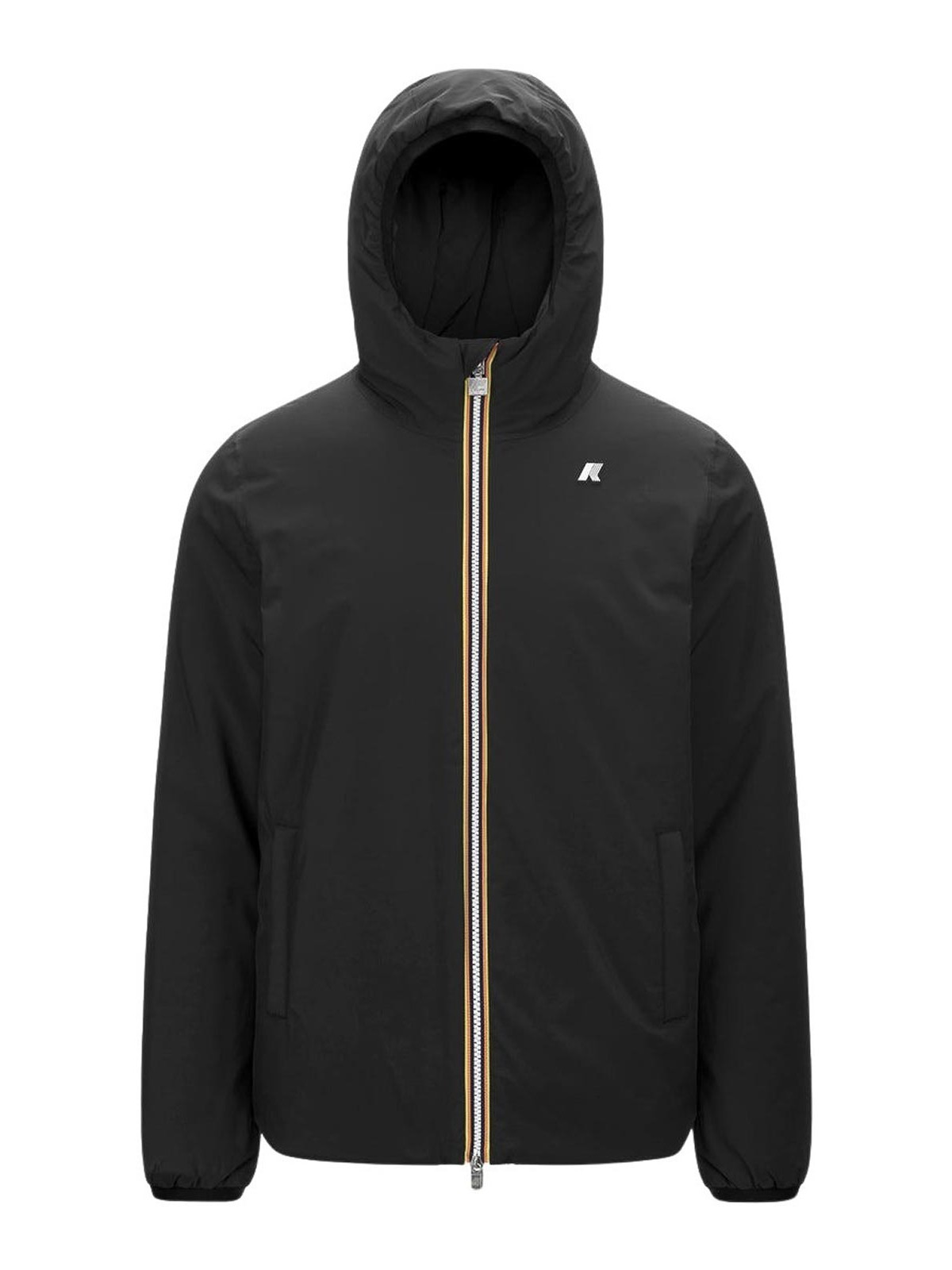 K-way Black Jacket With Hood And Zip In Brown