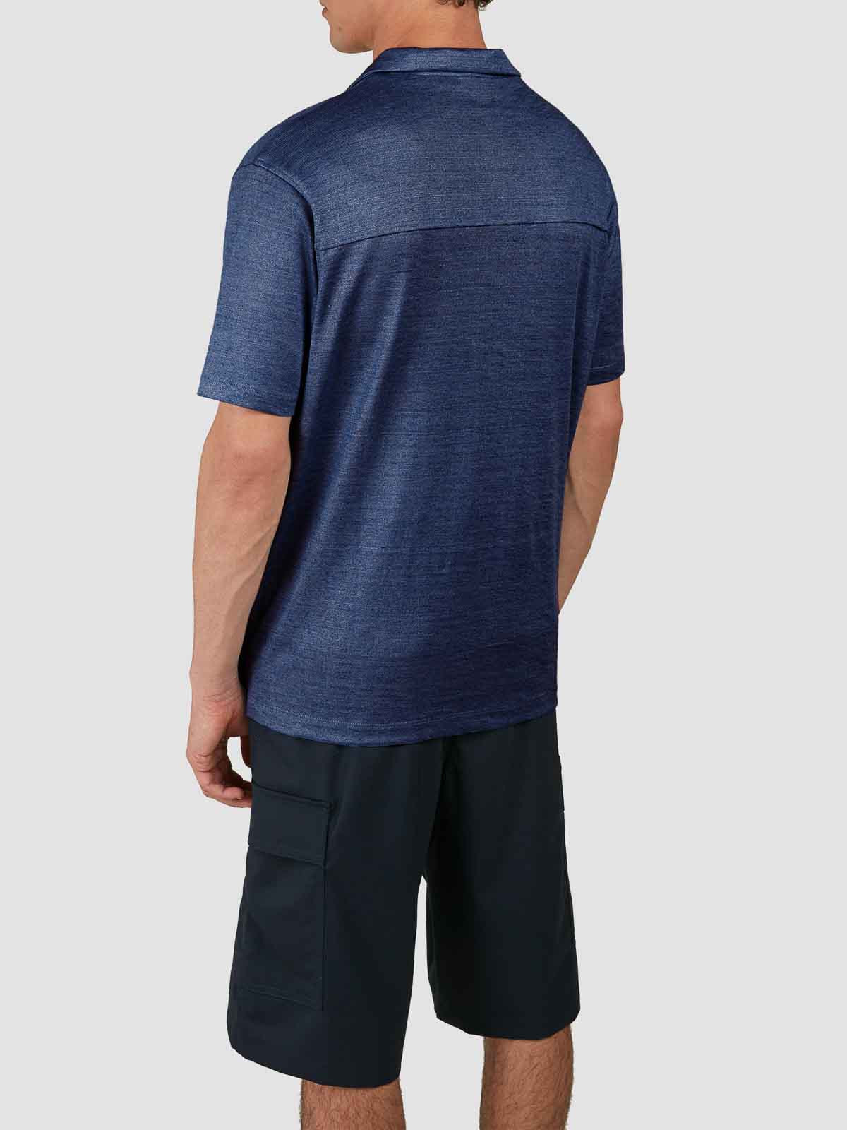 Paul & Shark Jersey Linen Shirt In Blue
