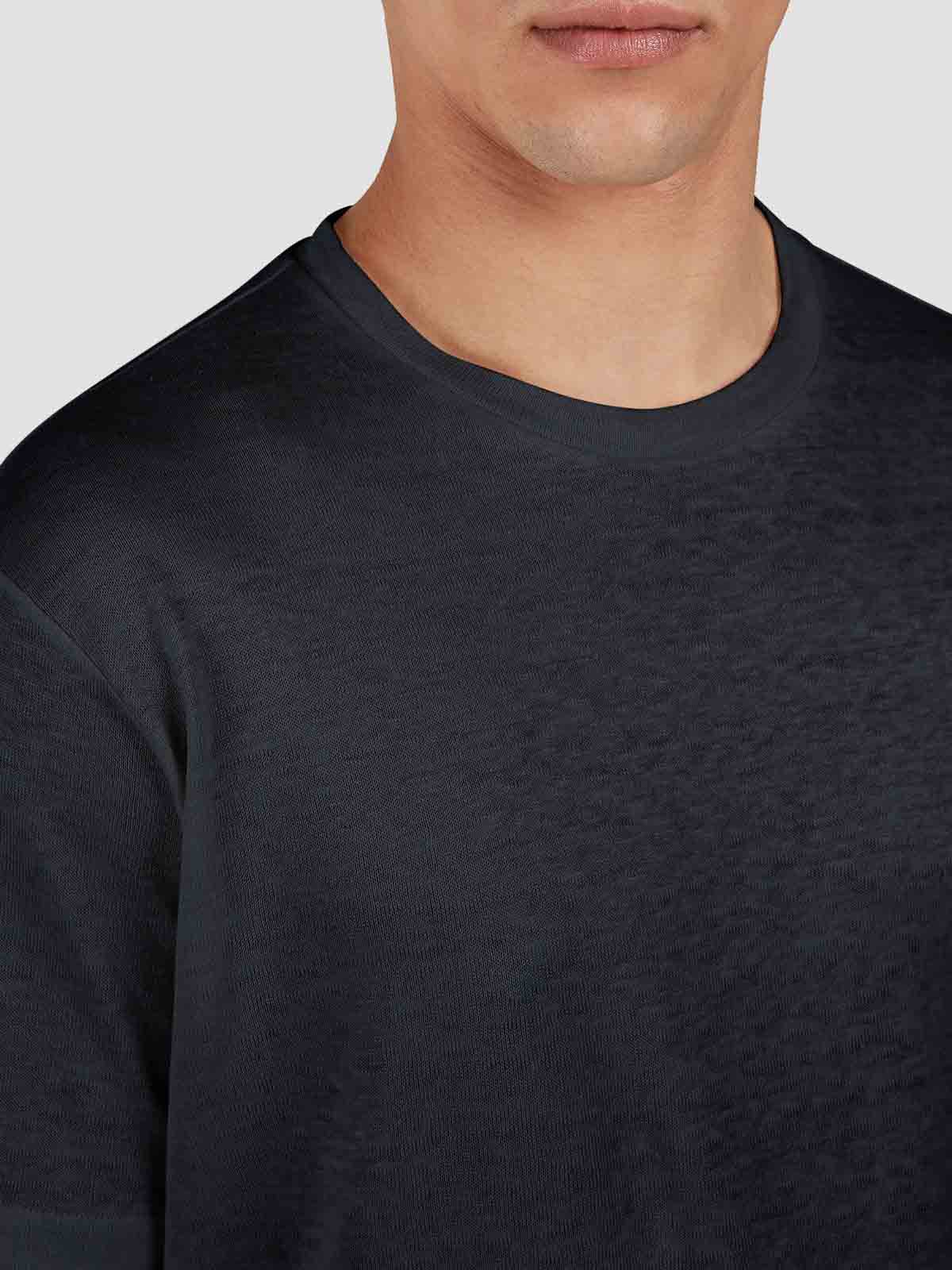 Paul & Shark T-shirt In Light Jersey Di Cotone Tinto Capo In Blue