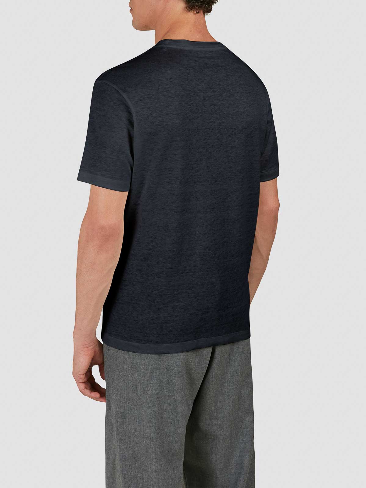 Paul & Shark T-shirt In Light Jersey Di Cotone Tinto Capo In Blue