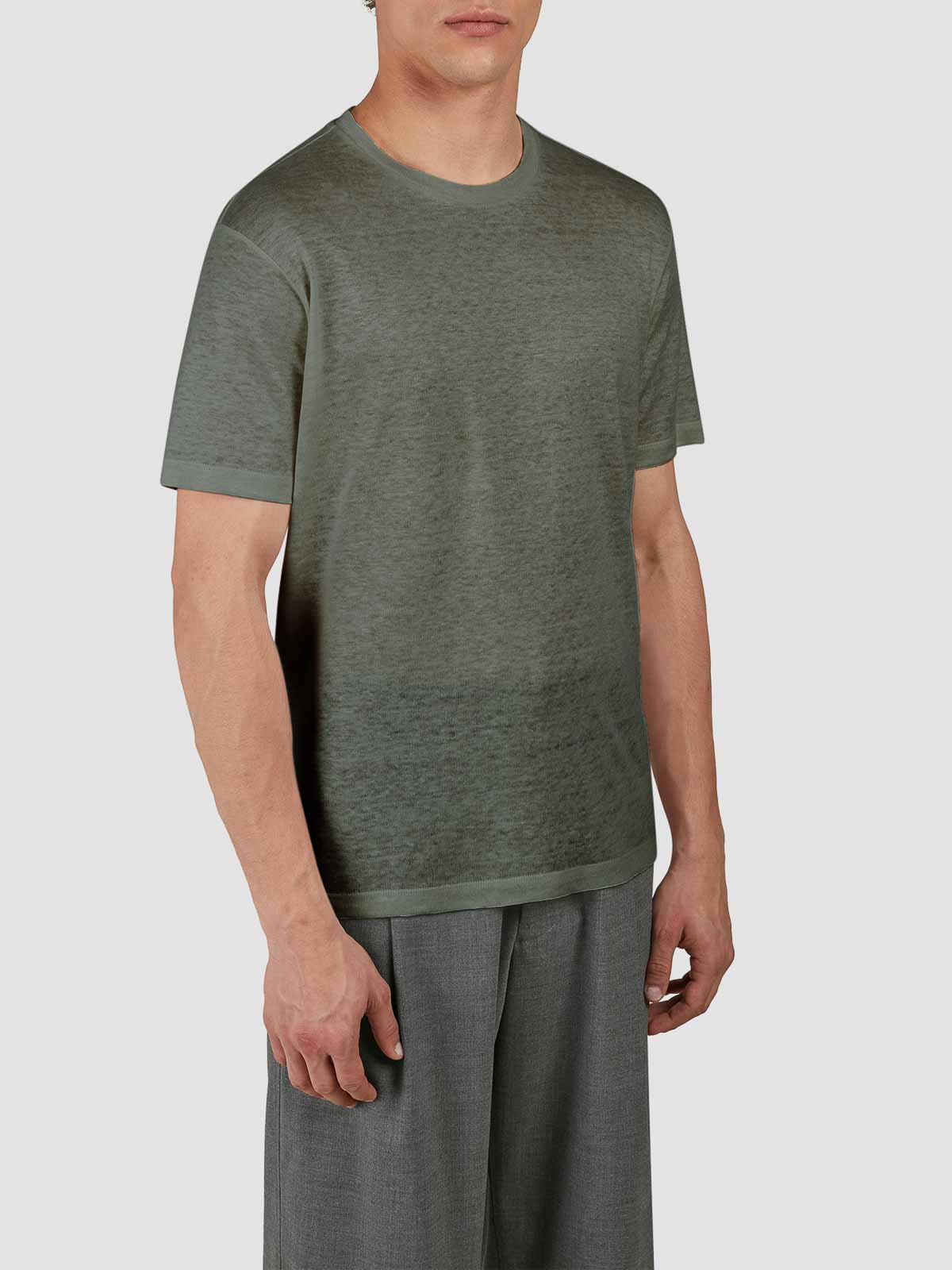 Paul & Shark T Shirt In Lino Jersey In Green