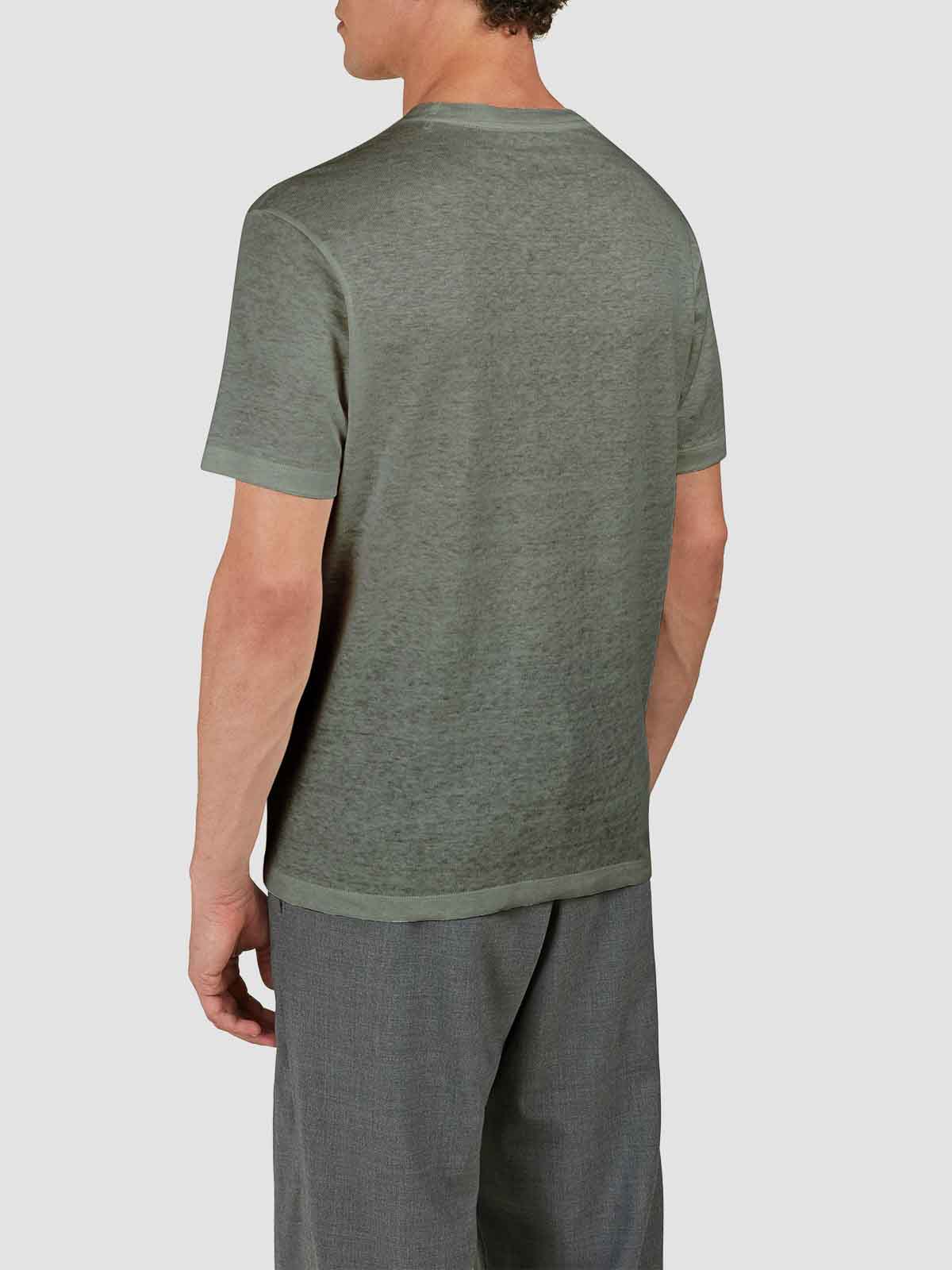 Paul & Shark T Shirt In Lino Jersey In Green