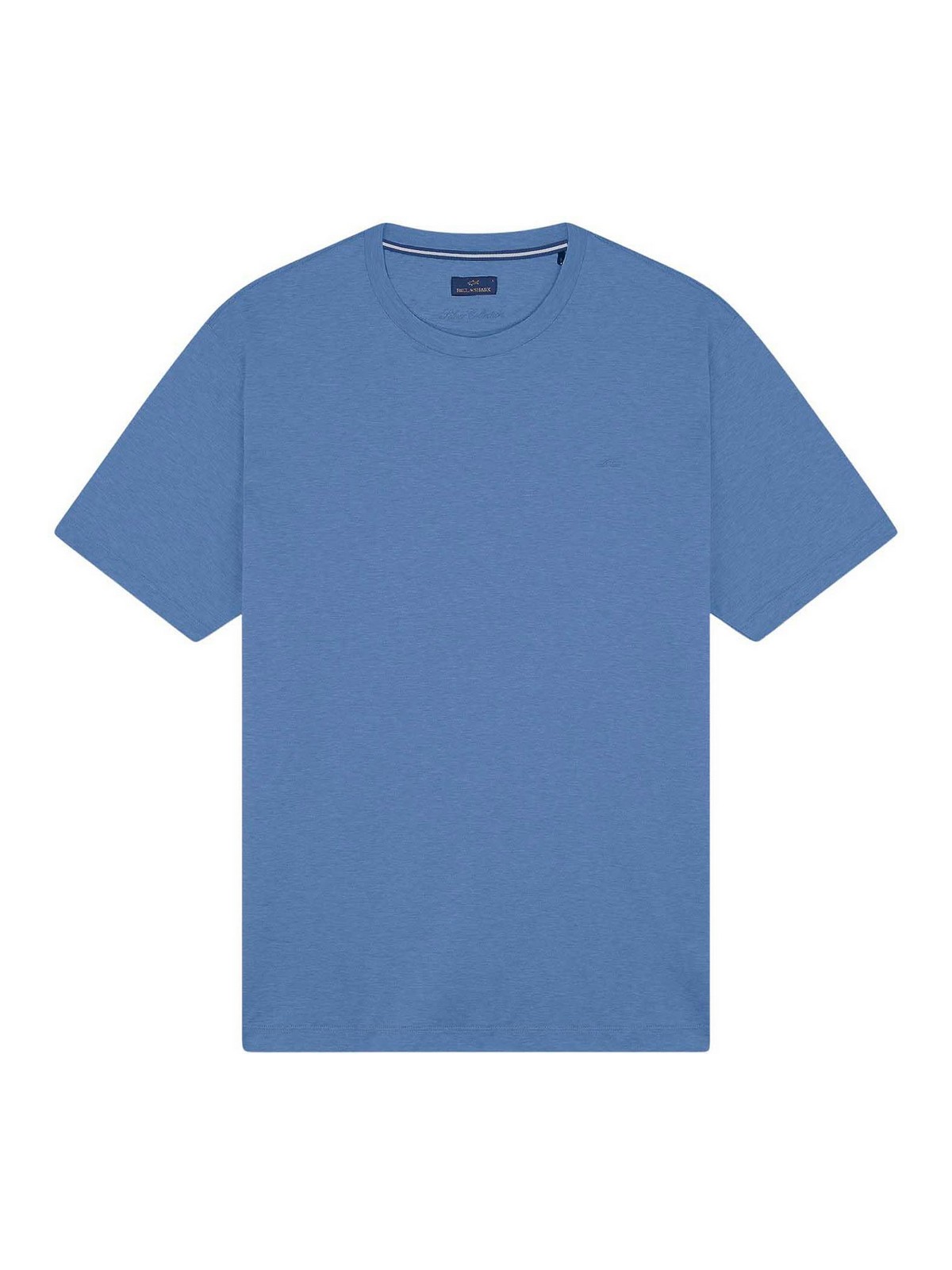 Paul & Shark T-shirt In Light Jersey Di Cotone Tinto Capo In Blue