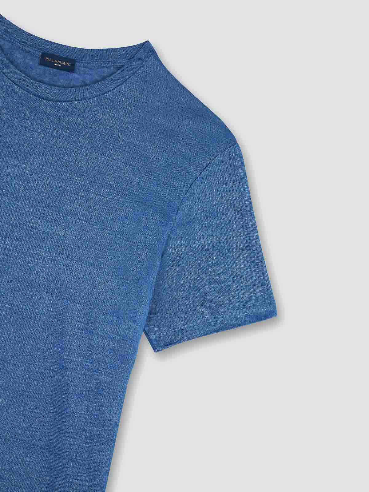 Paul & Shark T-shirt In Light Jersey Di Cotone Tinto Capo In Blue