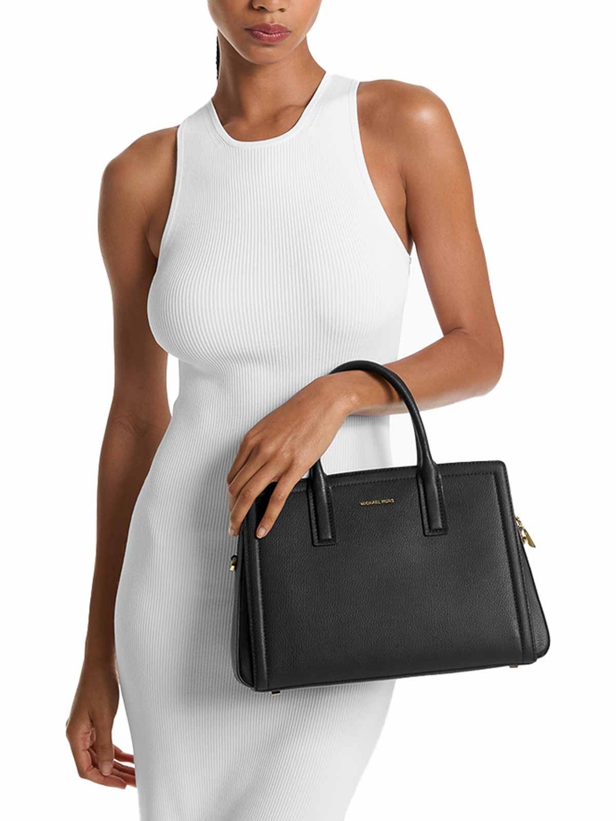 Michael Kors Structured Shoulder Bags With Detachable Strap And Top Handles In Black