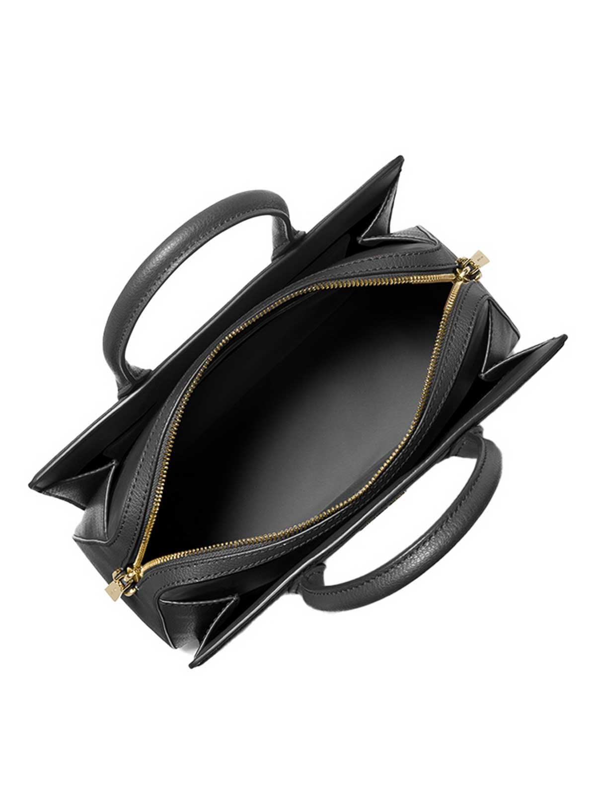 Michael Kors Structured Shoulder Bags With Detachable Strap And Top Handles In Black