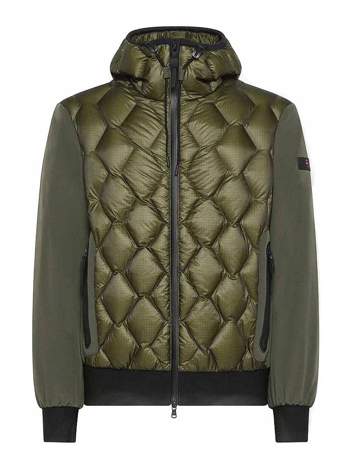 Peuterey Short Green Koons Down Jacket In Green