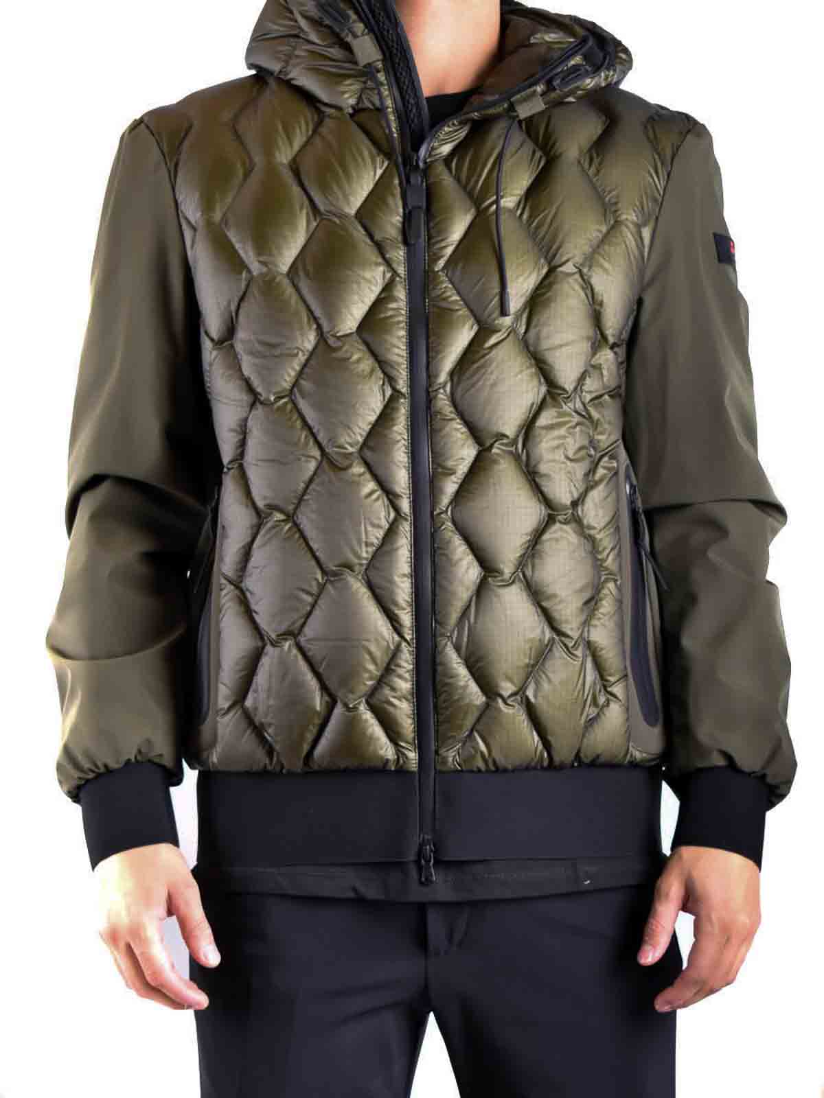 Peuterey Short Green Koons Down Jacket In Green