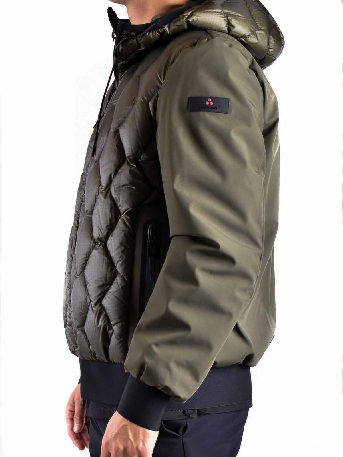 Peuterey Short Green Koons Down Jacket In Green