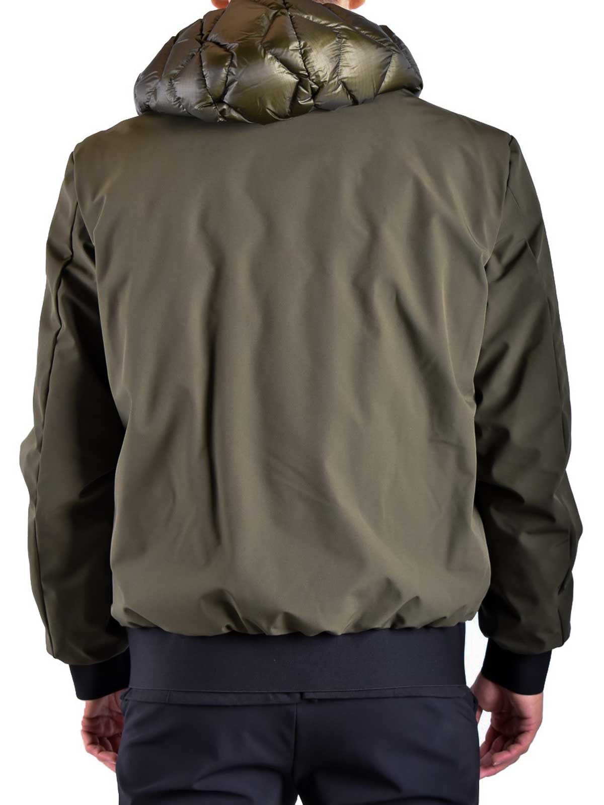 Peuterey Short Green Koons Down Jacket In Green