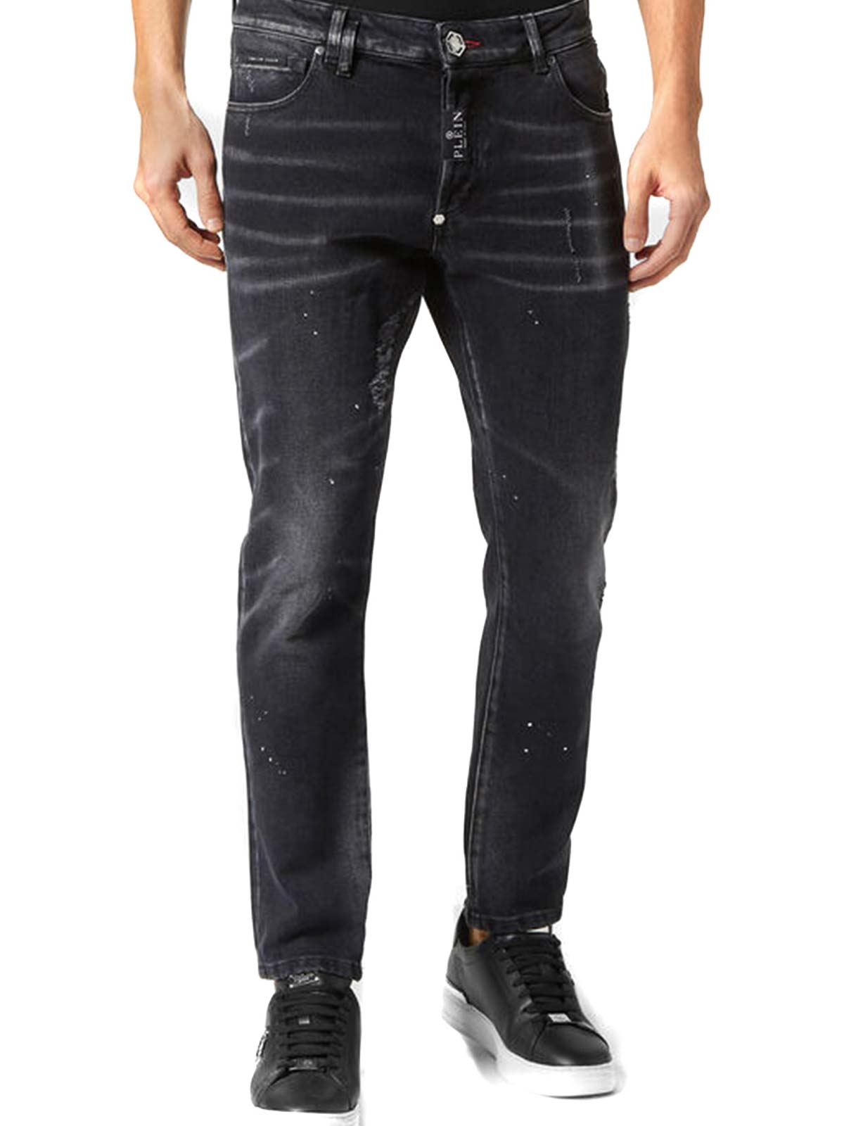 Philipp Plein Mid-rise Slim-fit Jeans In Black