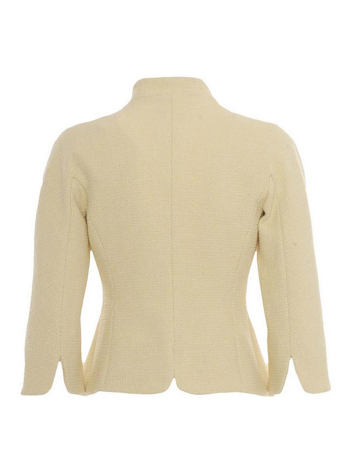 Elisabetta Franchi Textured Double-breasted Tailored Jackets In Blue