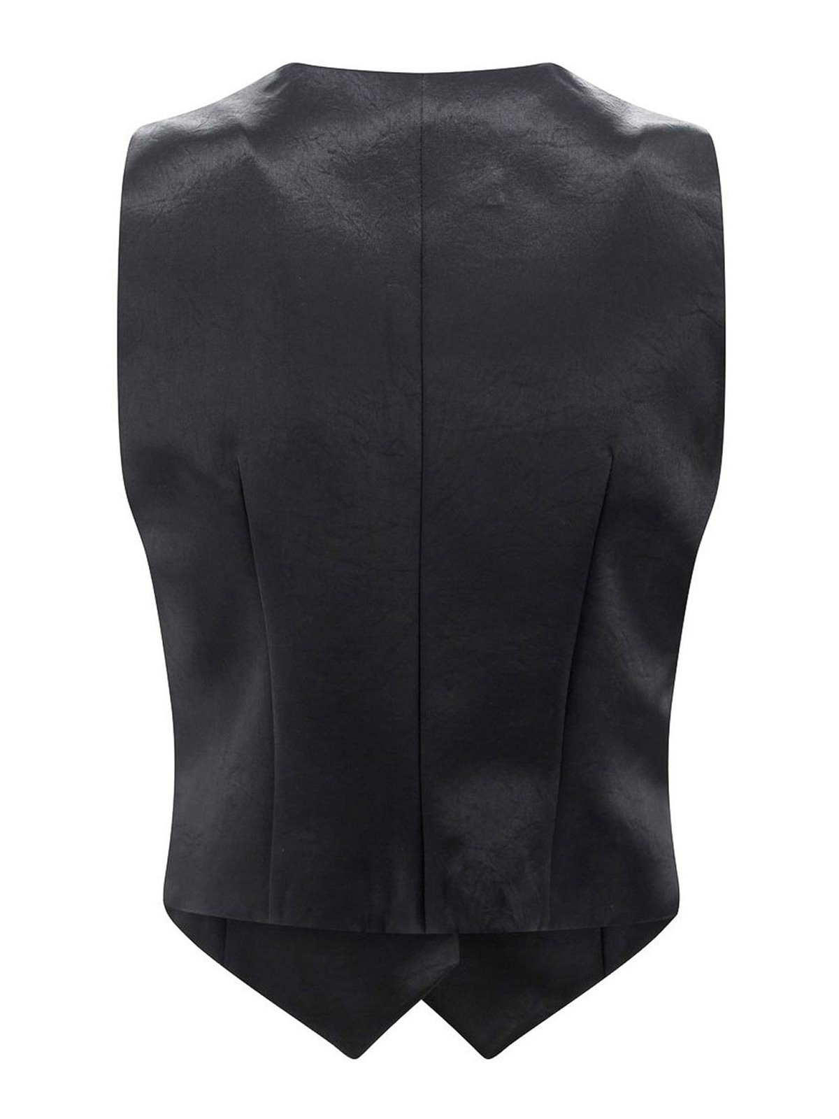 Philosophy Di Lorenzo Serafini V-neck Waistcoat Tailored Asymmetrical Hem In Black