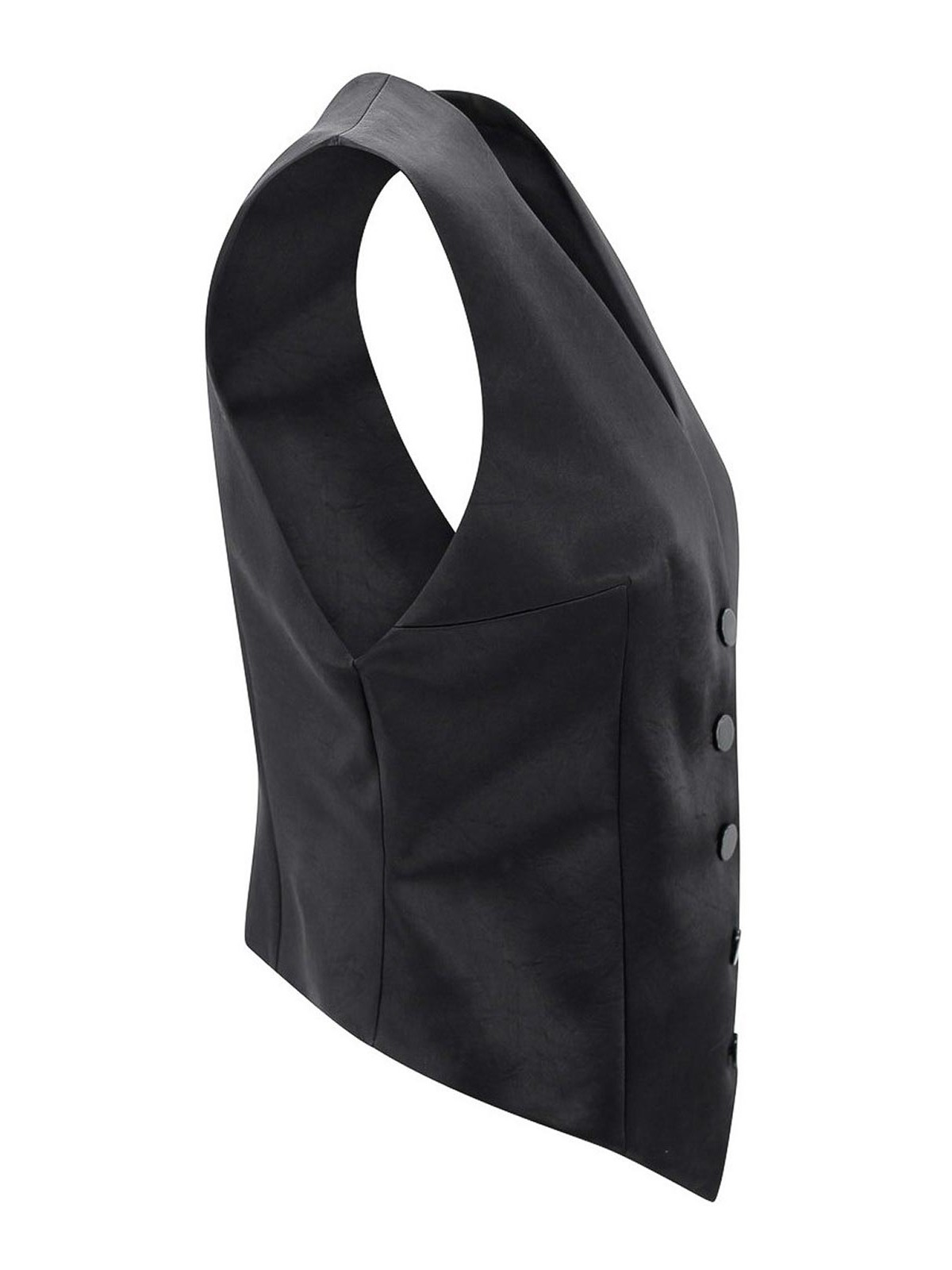 Philosophy Di Lorenzo Serafini V-neck Waistcoat Tailored Asymmetrical Hem In Black