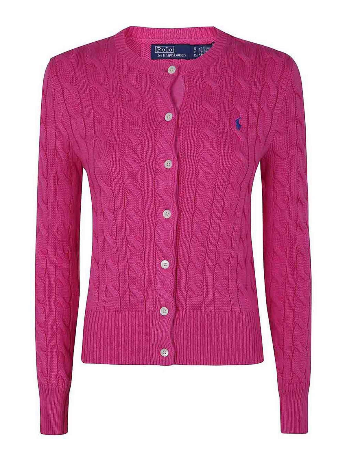 Polo Ralph Lauren Cable-knit Cashmere Blend Cardigan With Iconic Embroidered Pony In Red